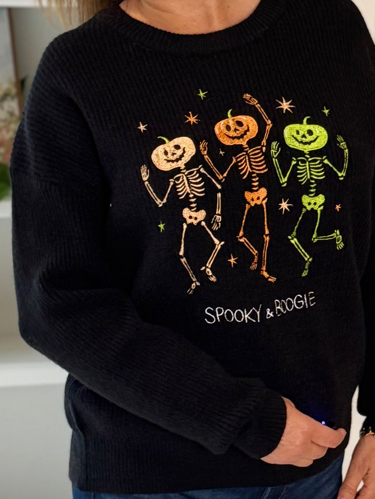 Bone to Boogie Embroidered Sweater