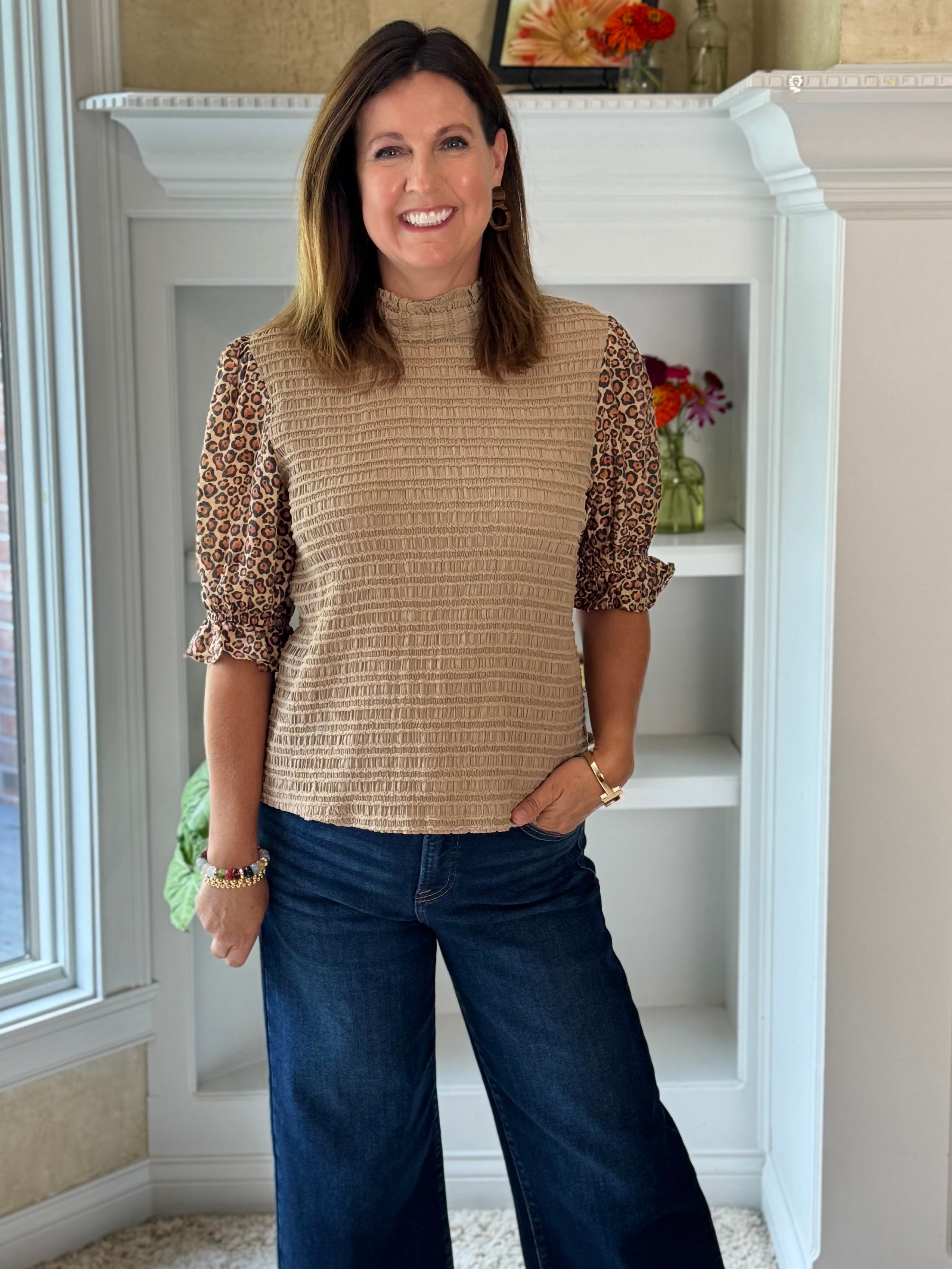 Leopard Luxe Tie-Back Top