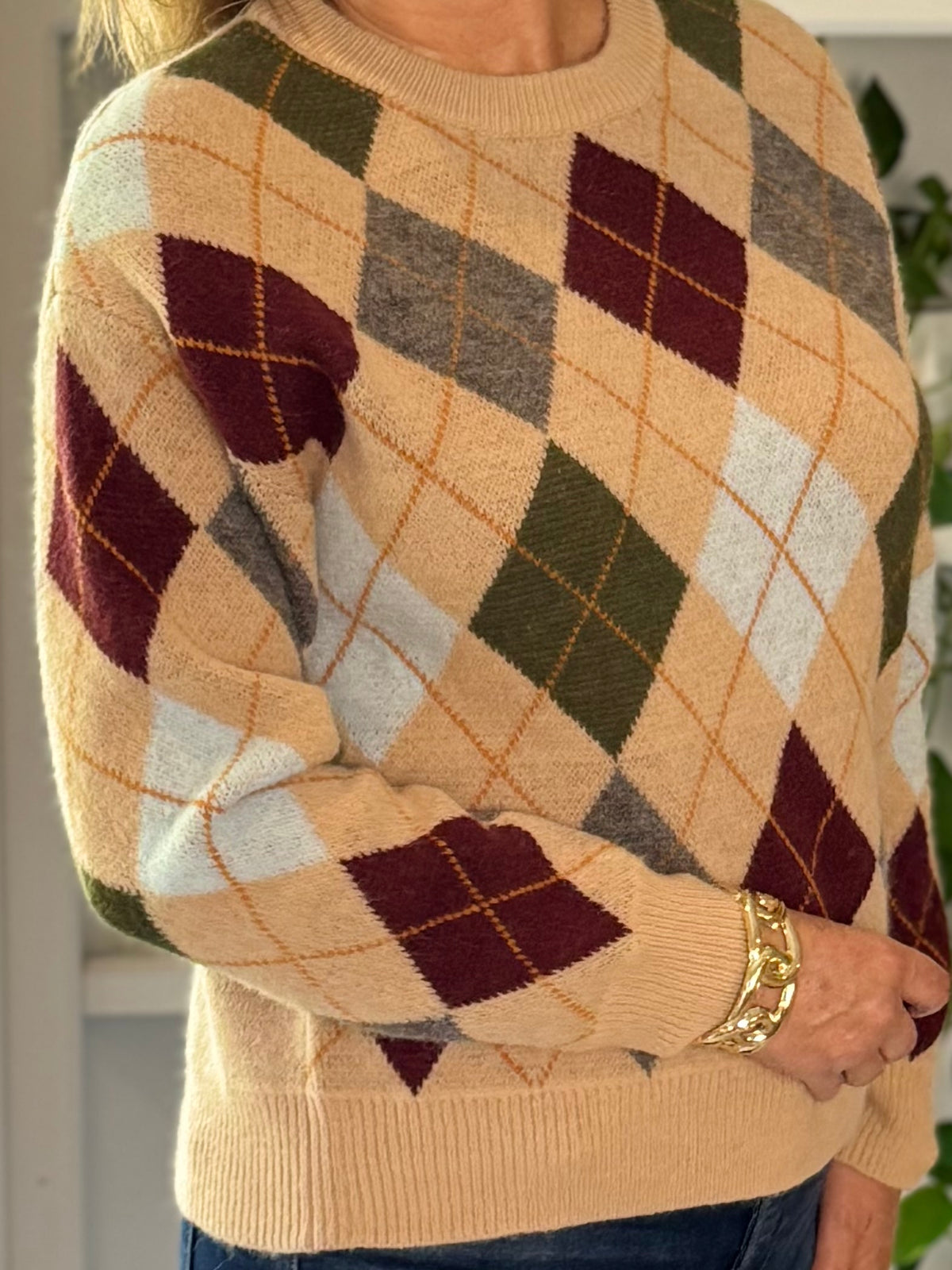 Diamond Days Argyle Sweater