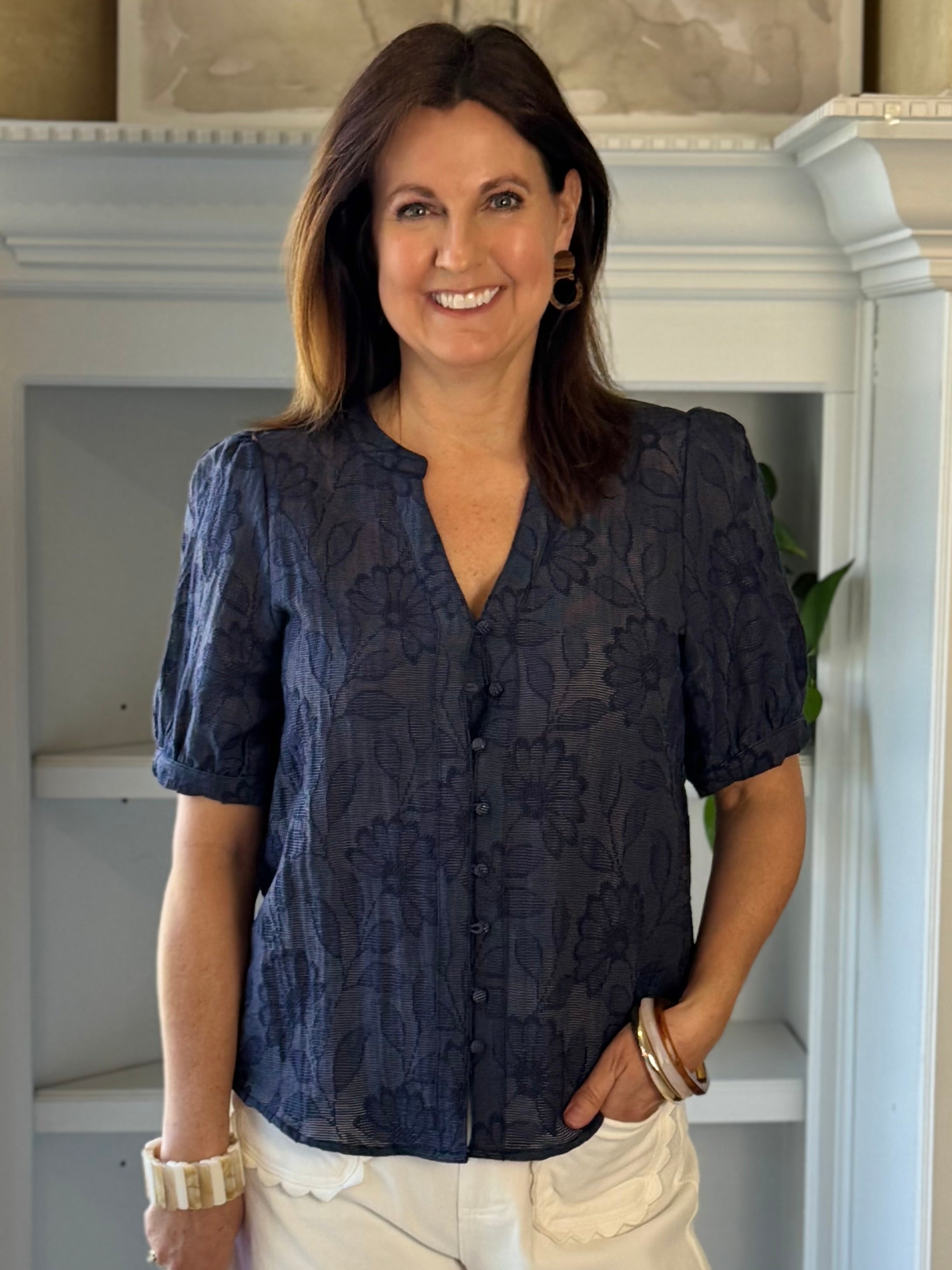 Midnight Textured Blouse