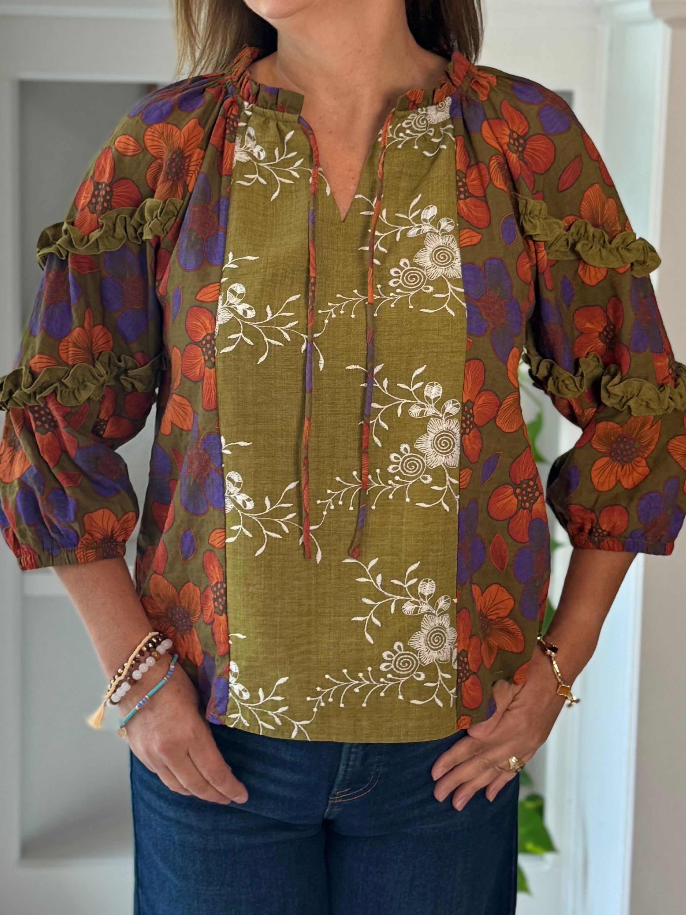 Autumn Collage Floral Top