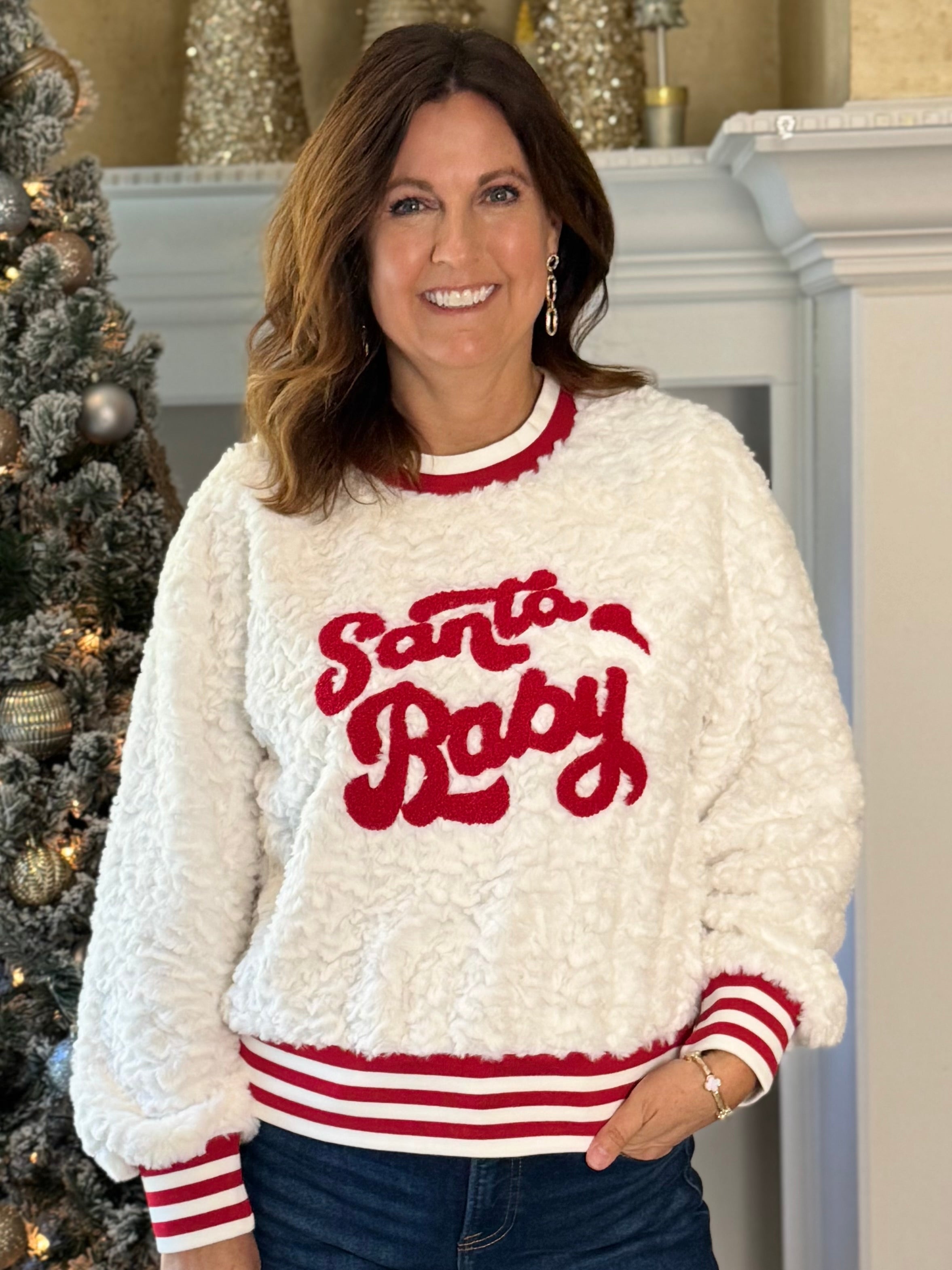 Santa Baby Embroidered Top