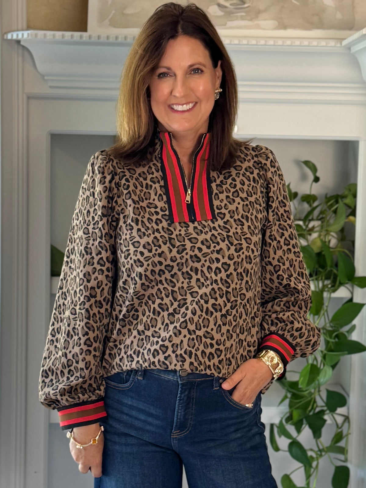 Wild Streak Contrast Top