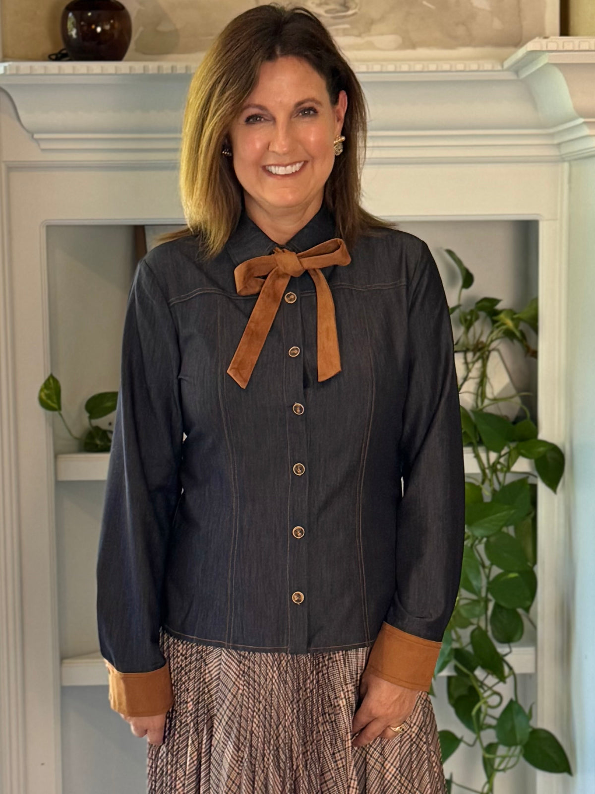 Current Air Best Dressed Tie Blouse