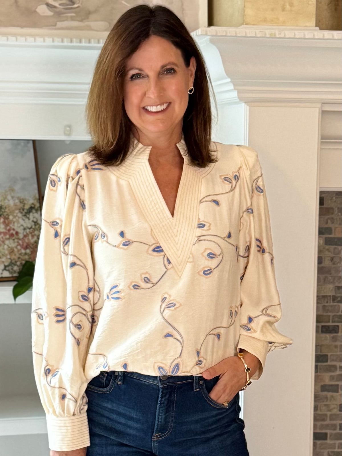 Remarkable Details Embroidered Blouse - Ivory
