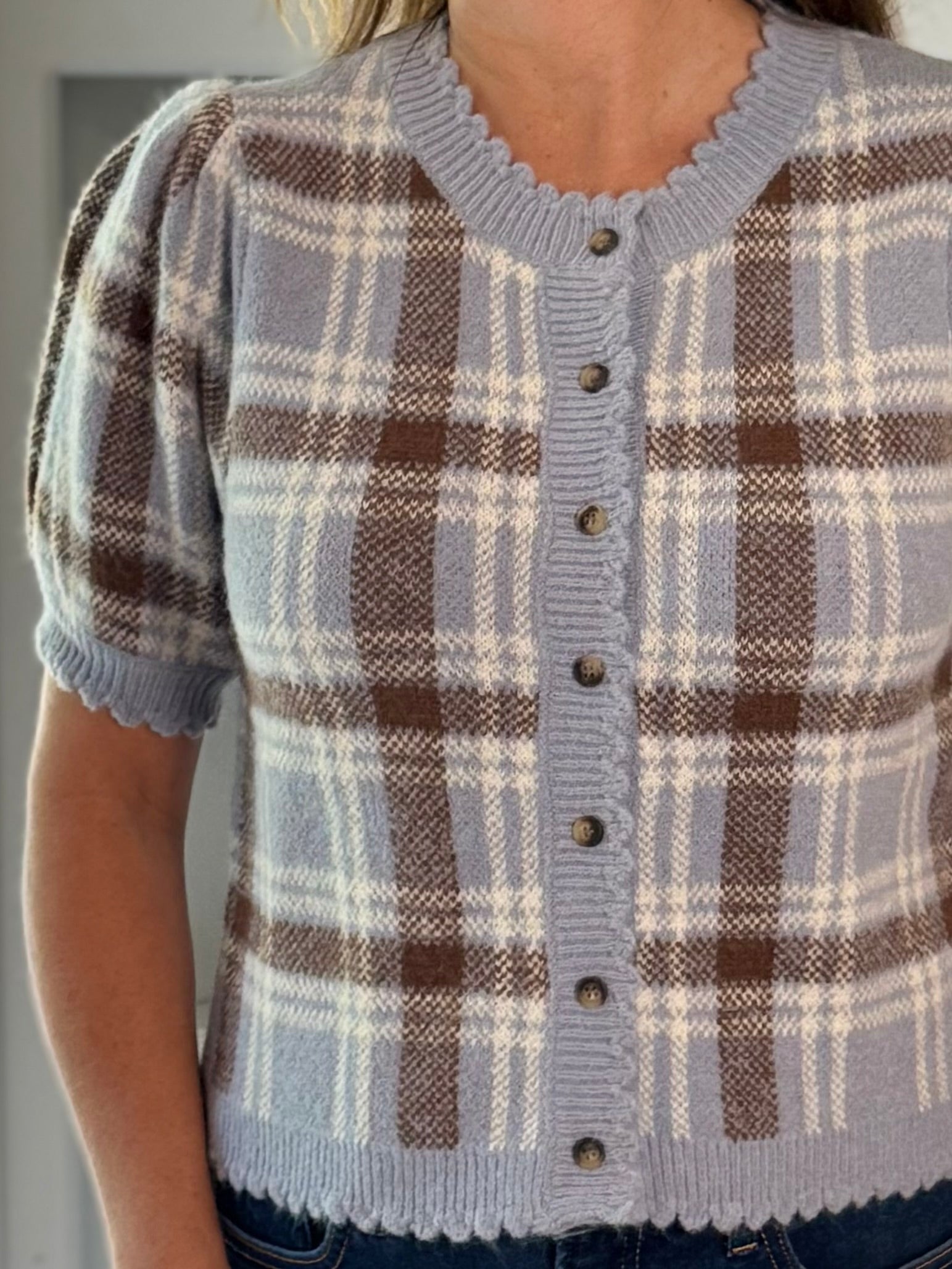Fall for Plaid Knit Top