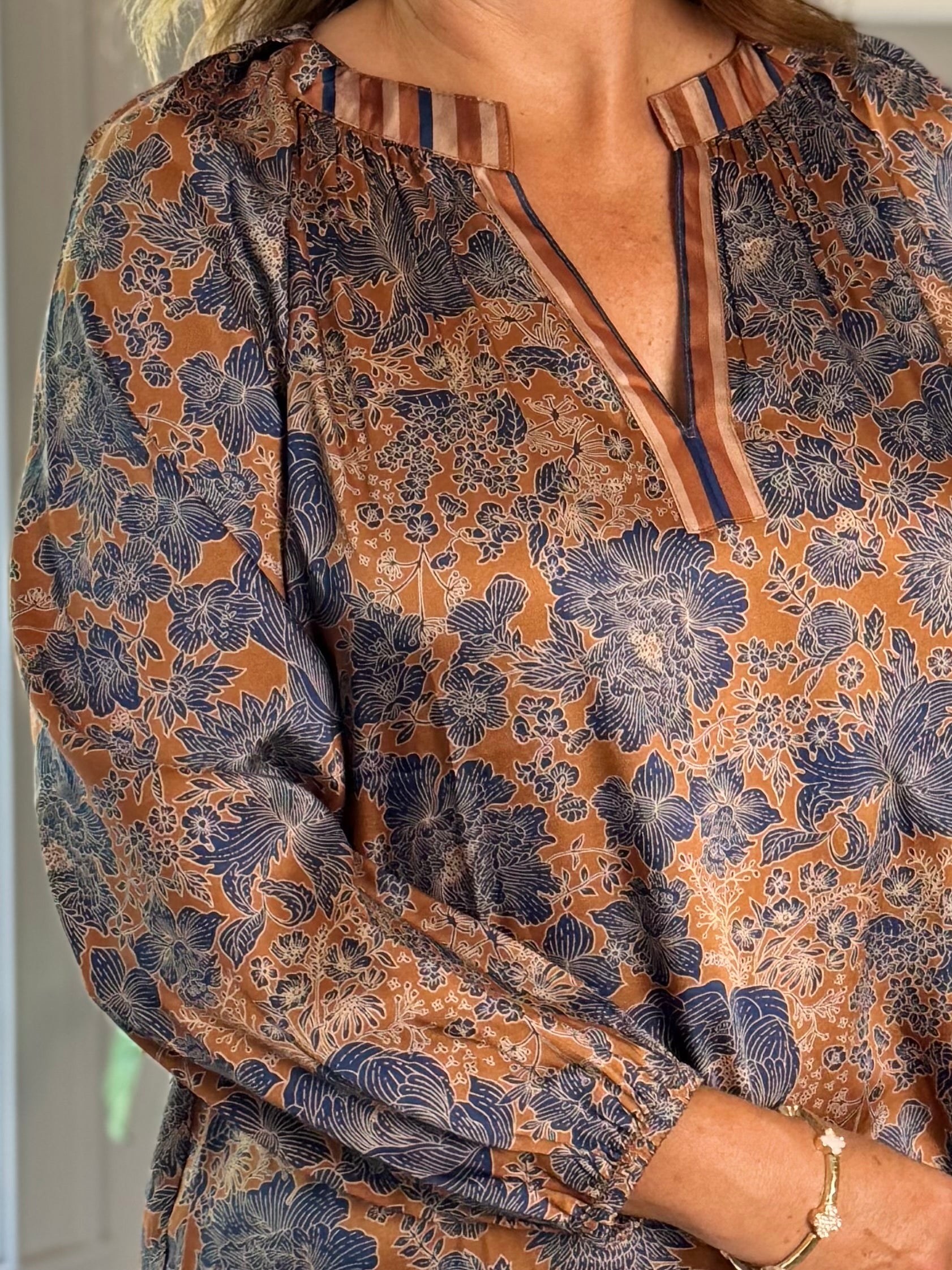Current Air Copper Mist Blouse