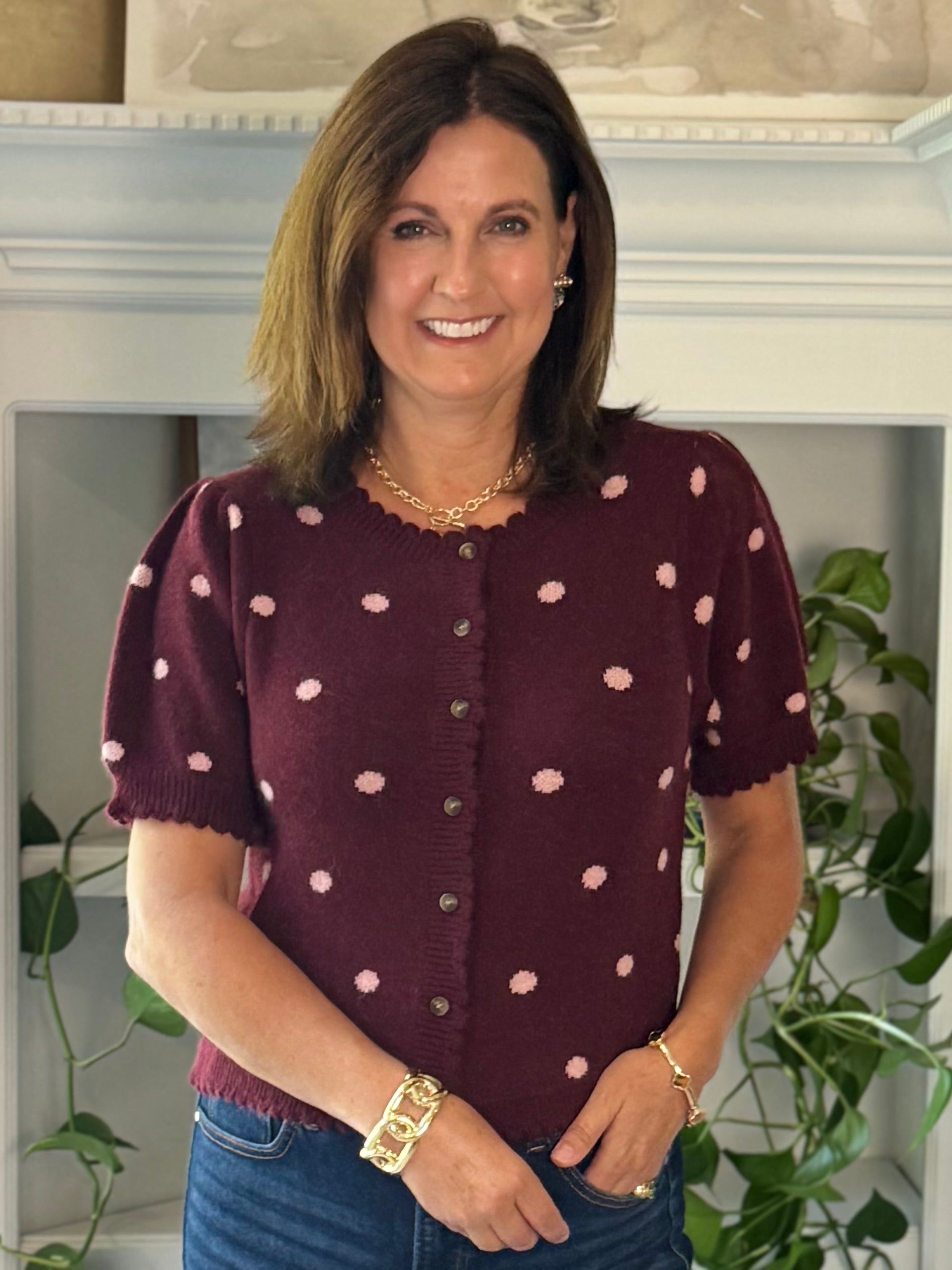 Fall for Polka Knit Top