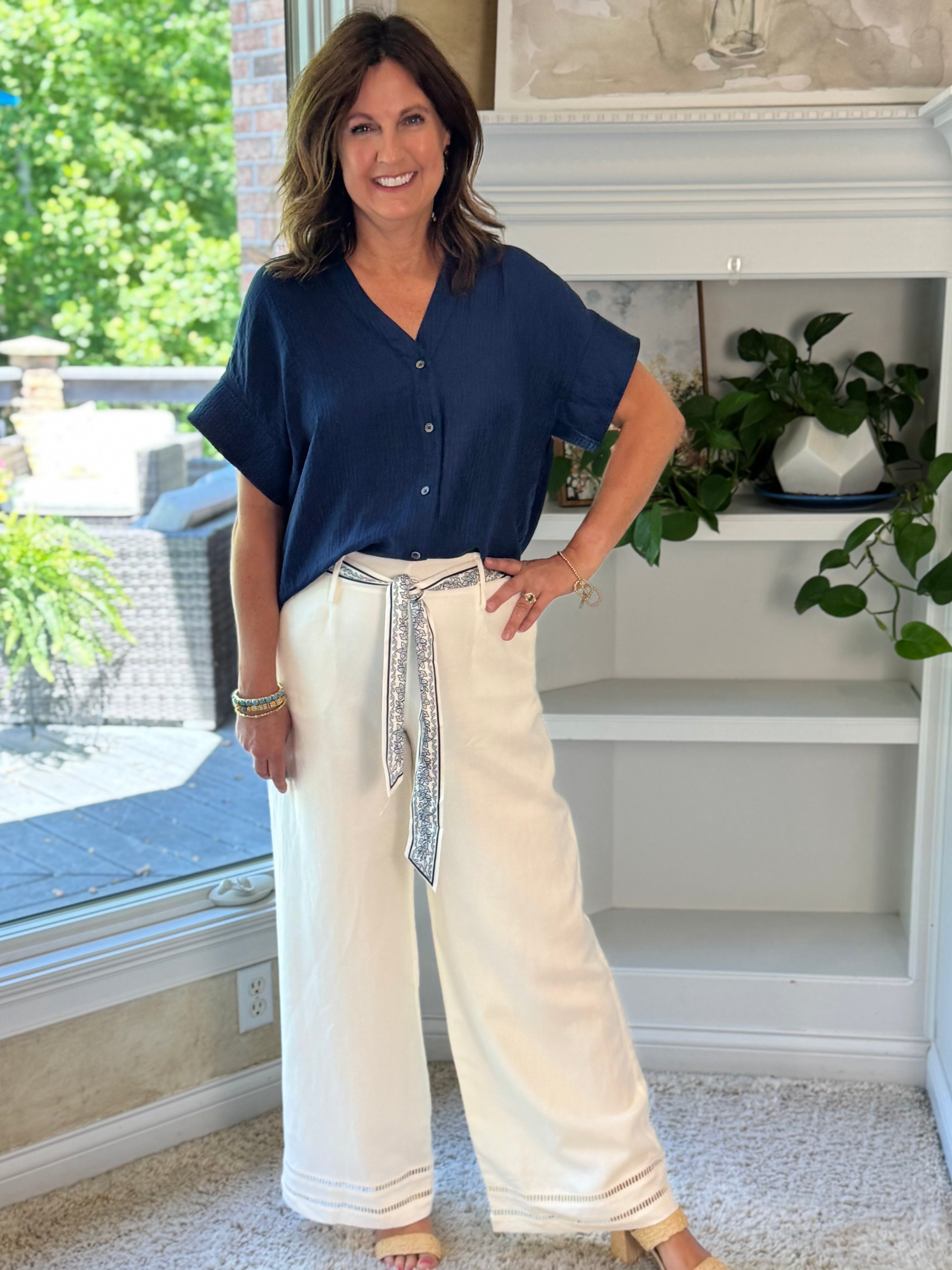 Current Air Tailored Cropped Wide Leg Pants