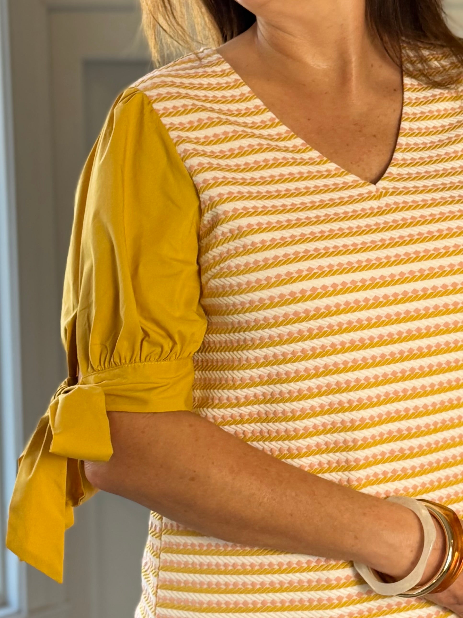Hello Sunshine Tie-Sleeve Top