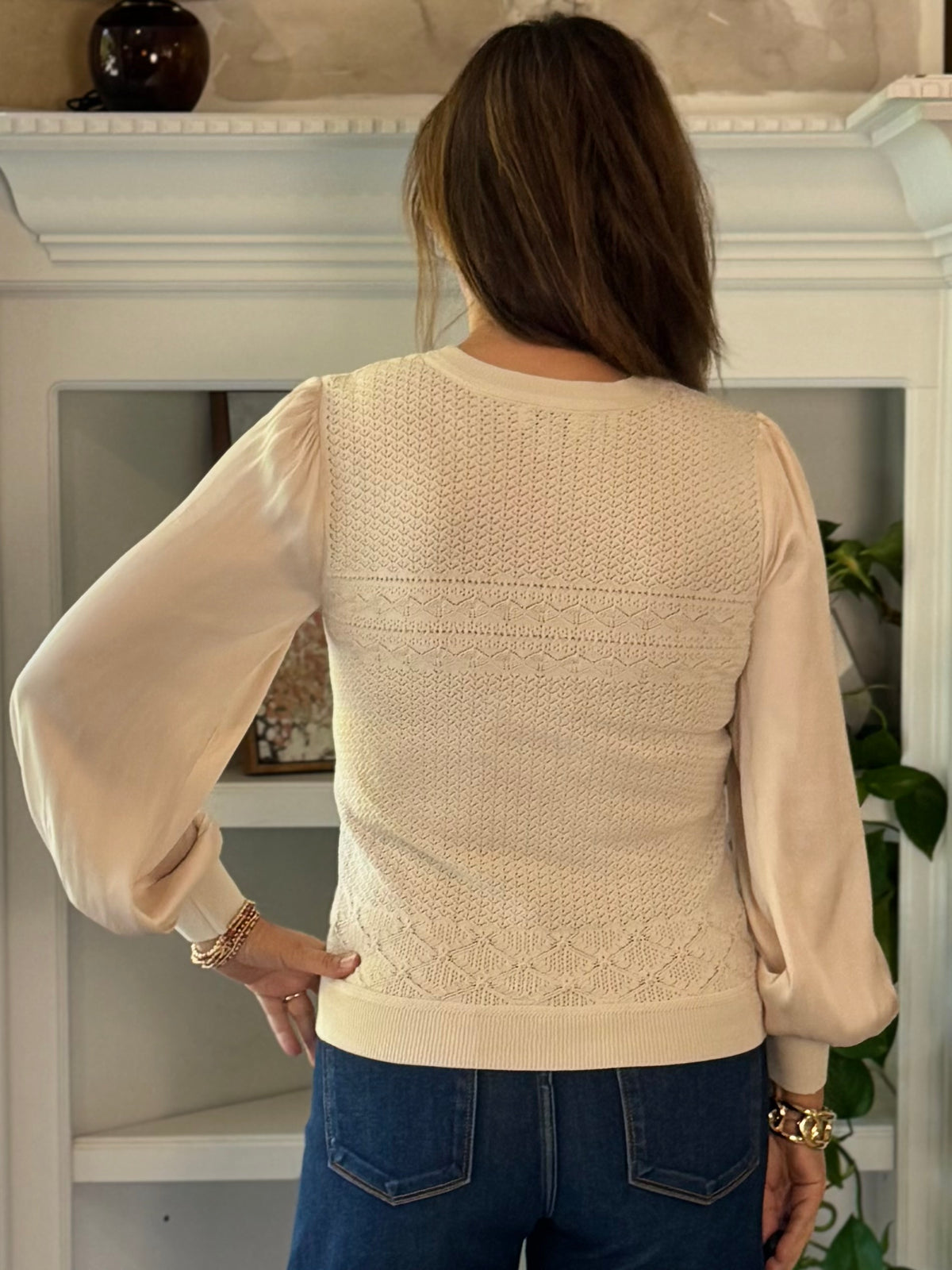 Current Air Elevated Detail Sweater - Champagne