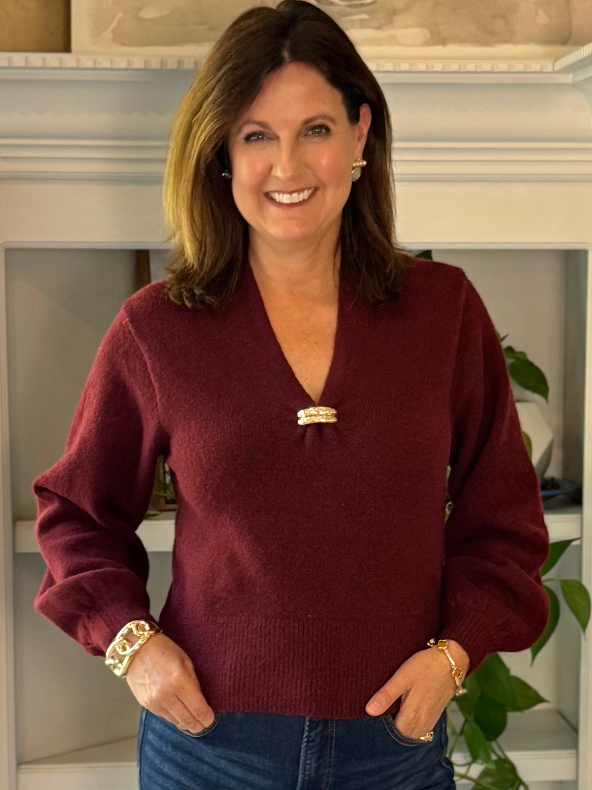 Simply Sophisticated Sweater – Burgundy