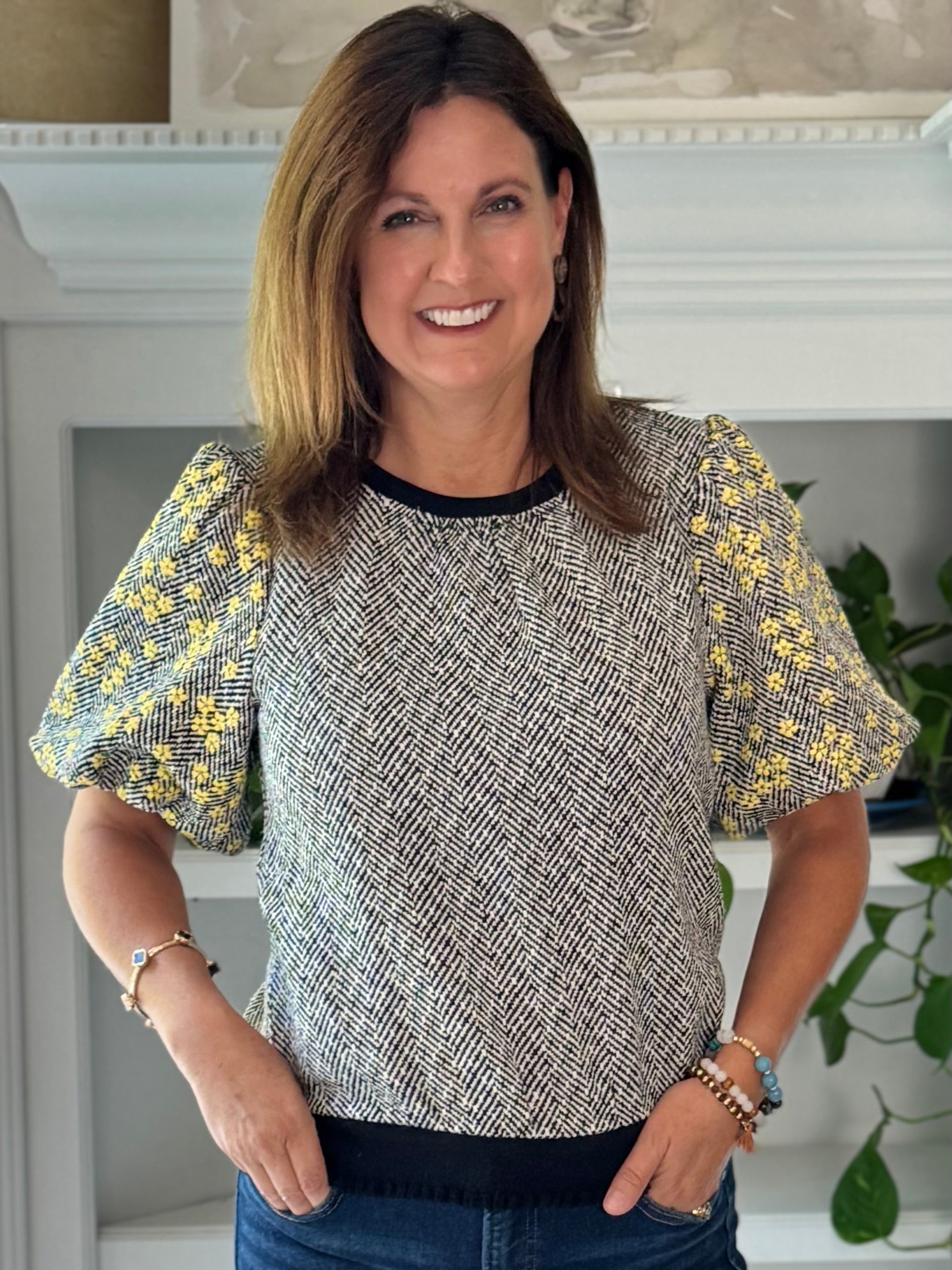 Morning Meadow Tweed Top