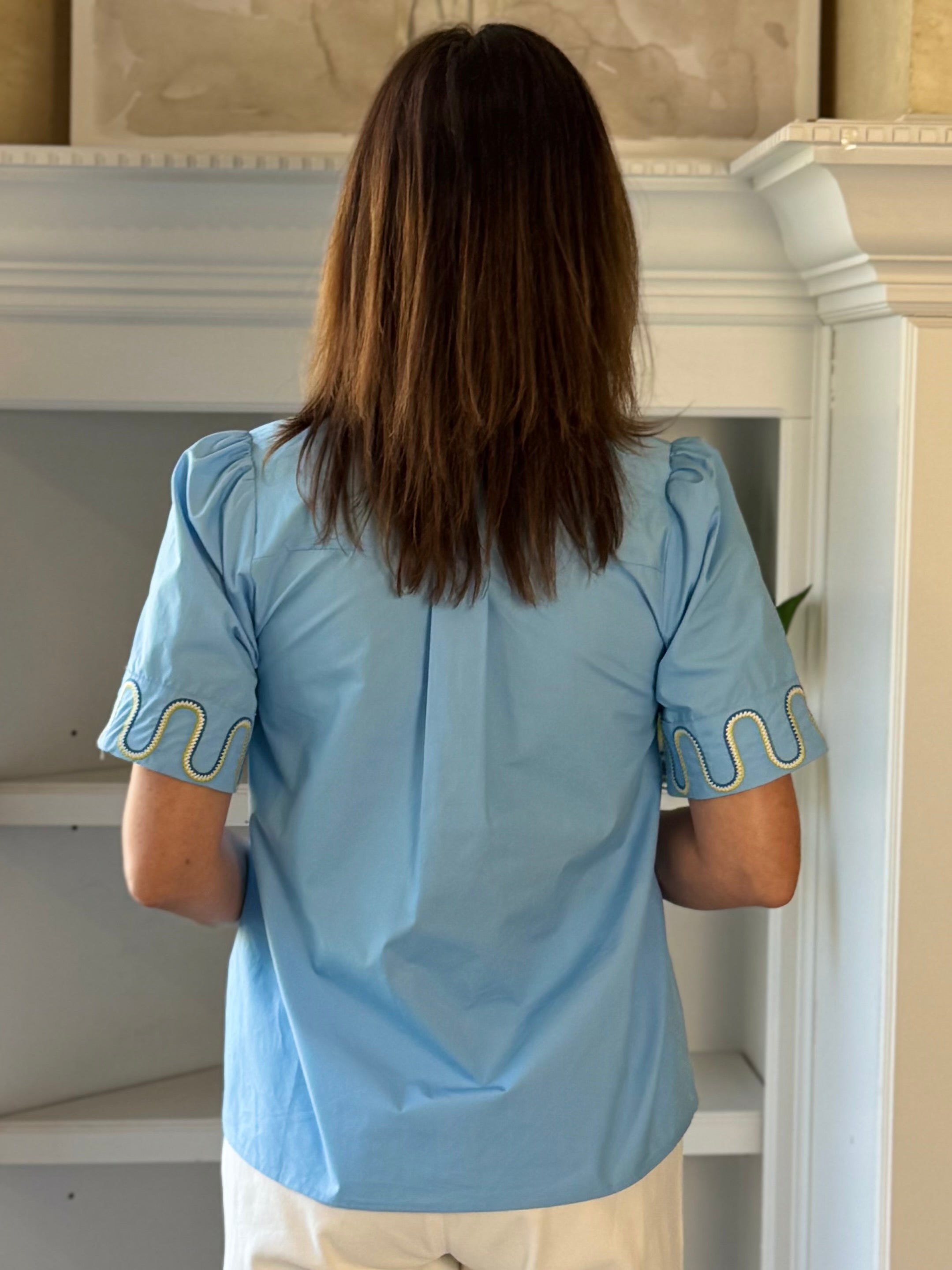 Skyline Trim Embroidered Top