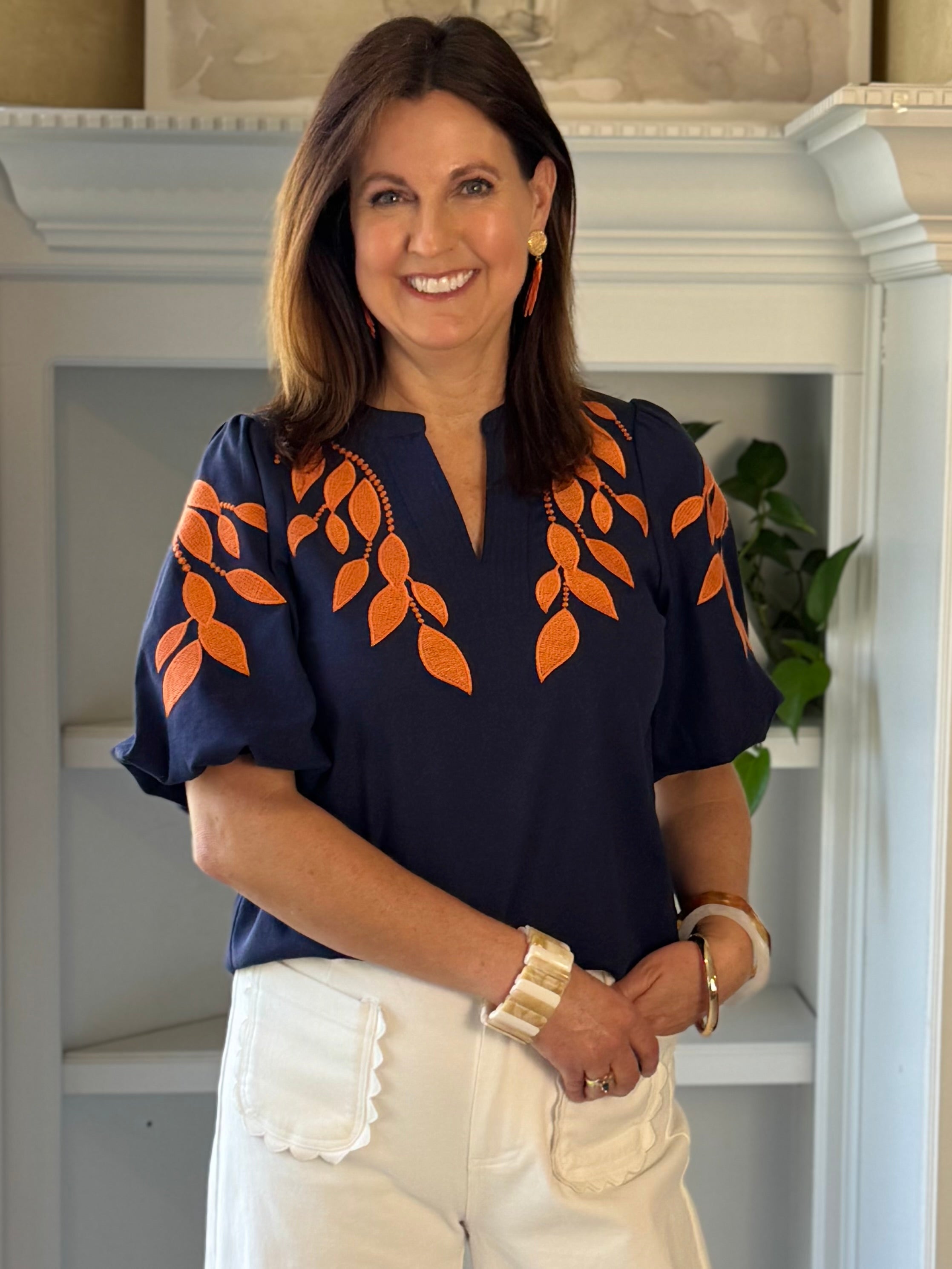 Sunset Vine Embroidered Top