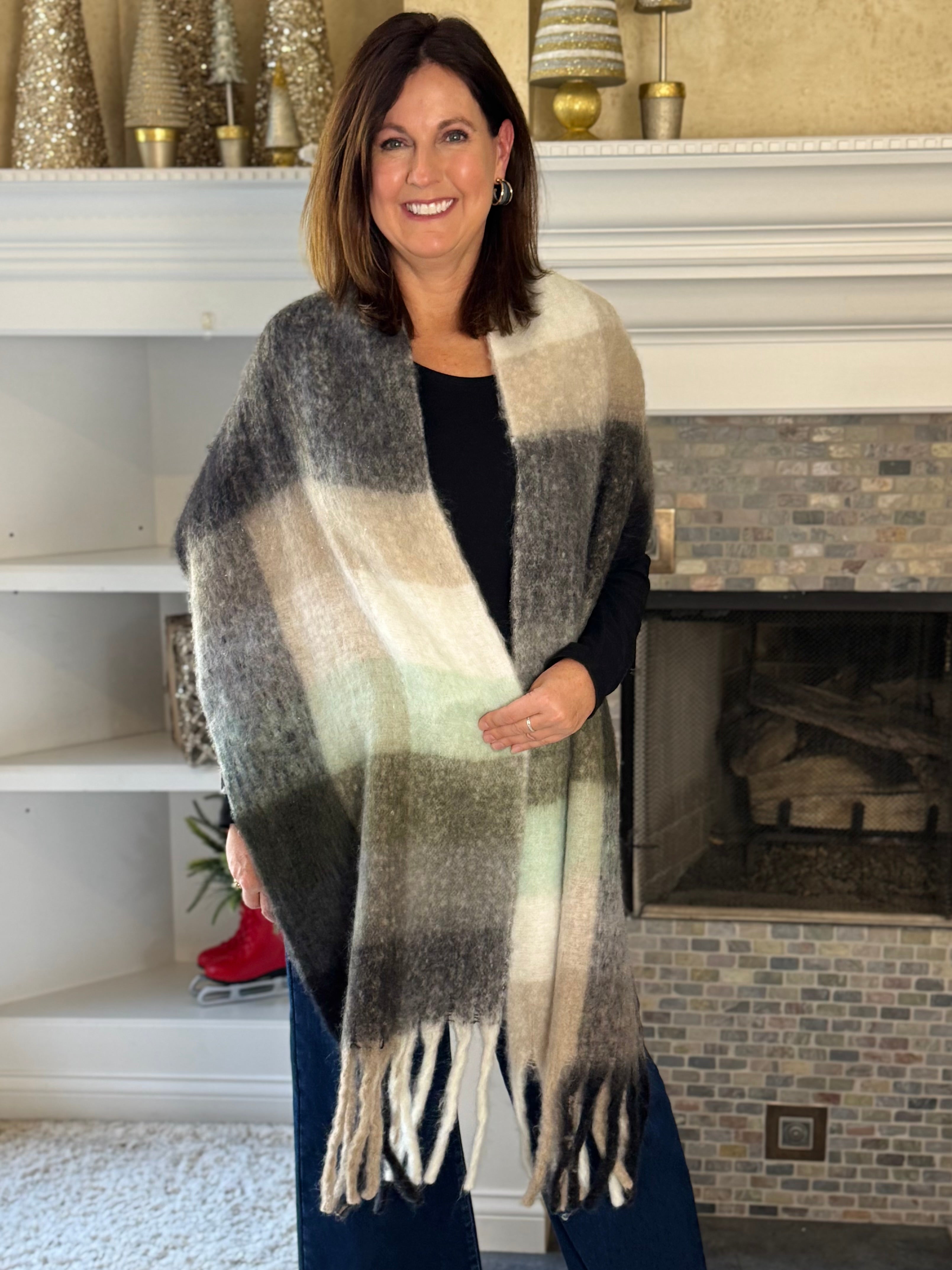 Cozy Blanket Scarf - Light Blue