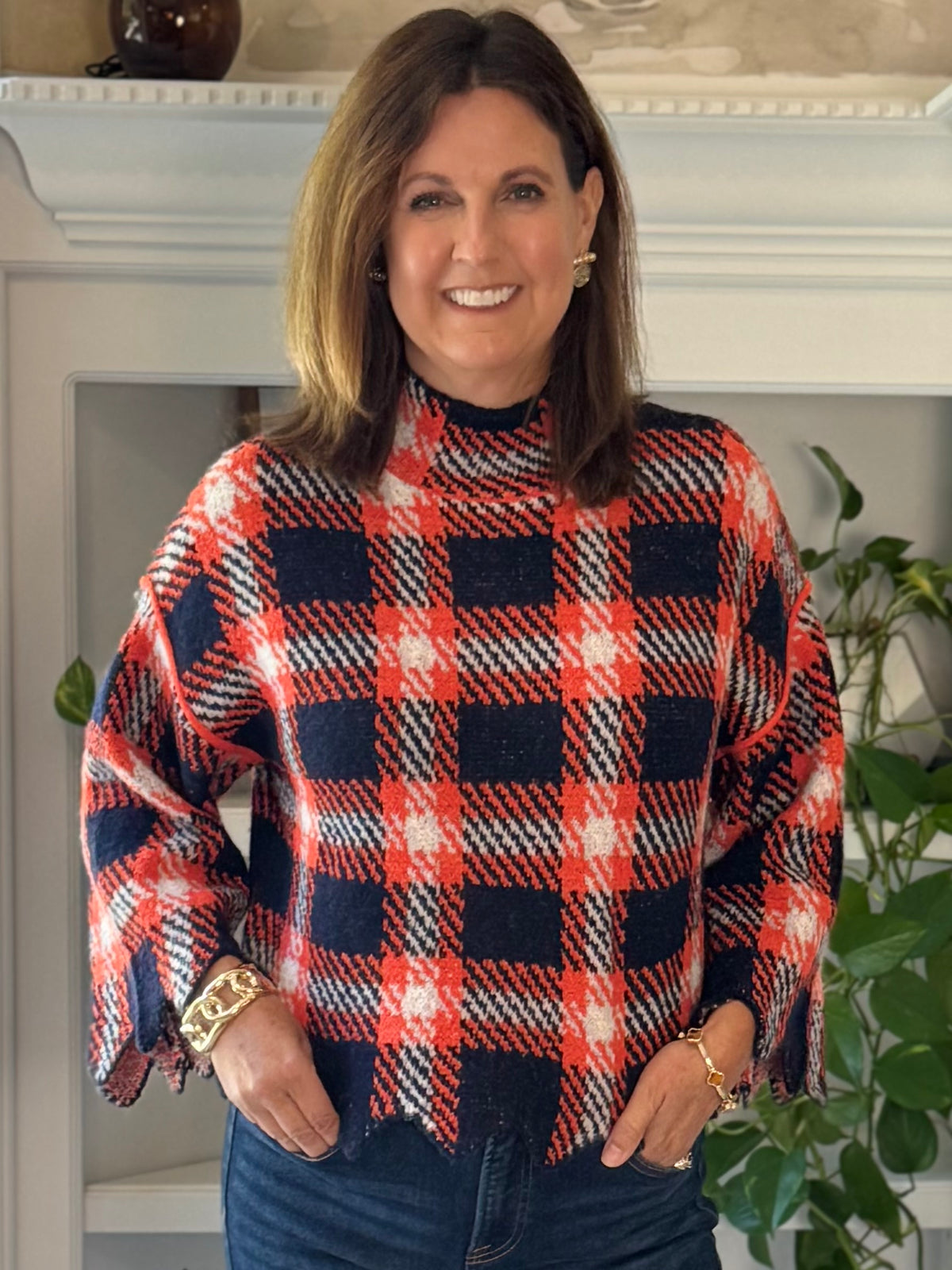 Happy to Be Plaid Sweater