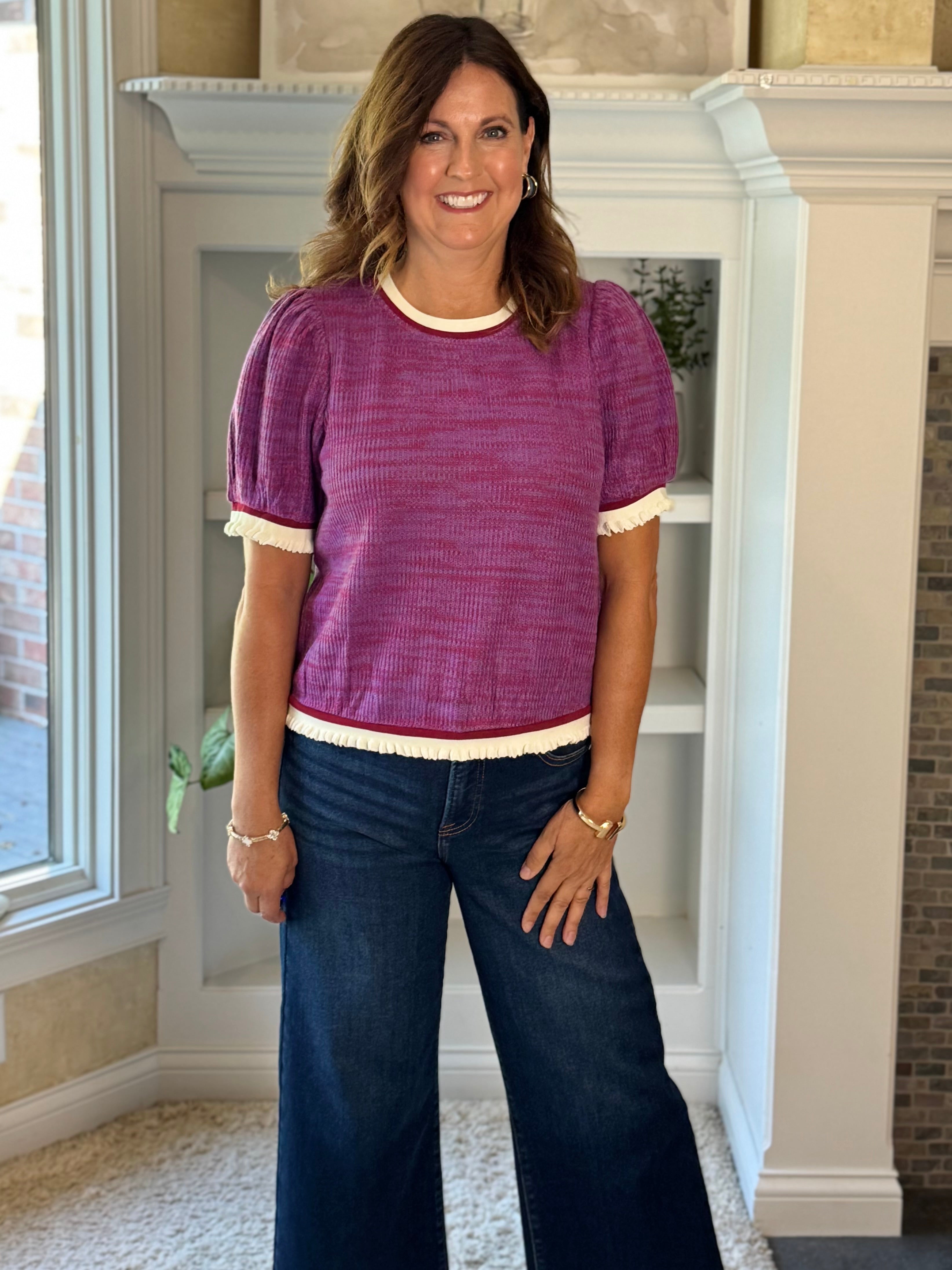 Plum Contrast Top