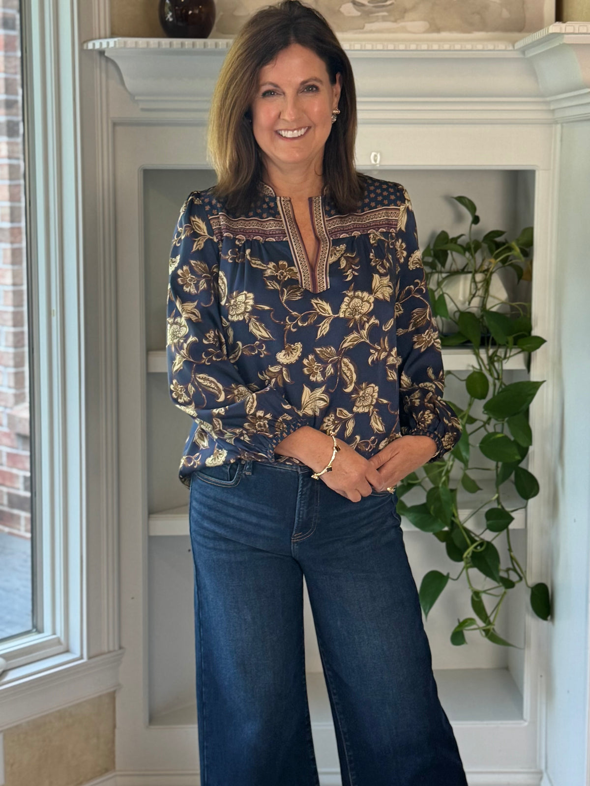 Current Air Signature Style Floral Blouse