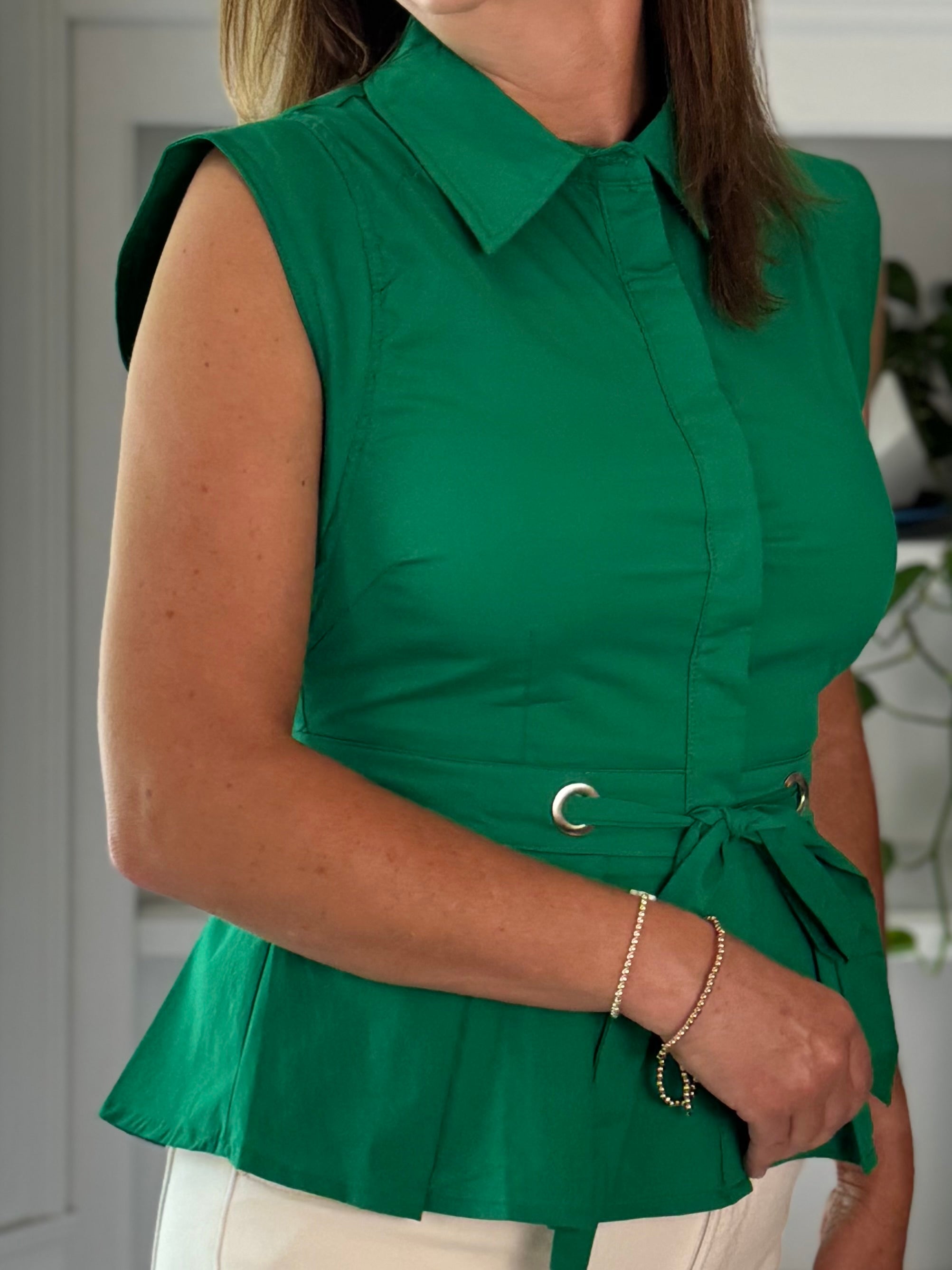 Emerald Elegance Sleeveless Top