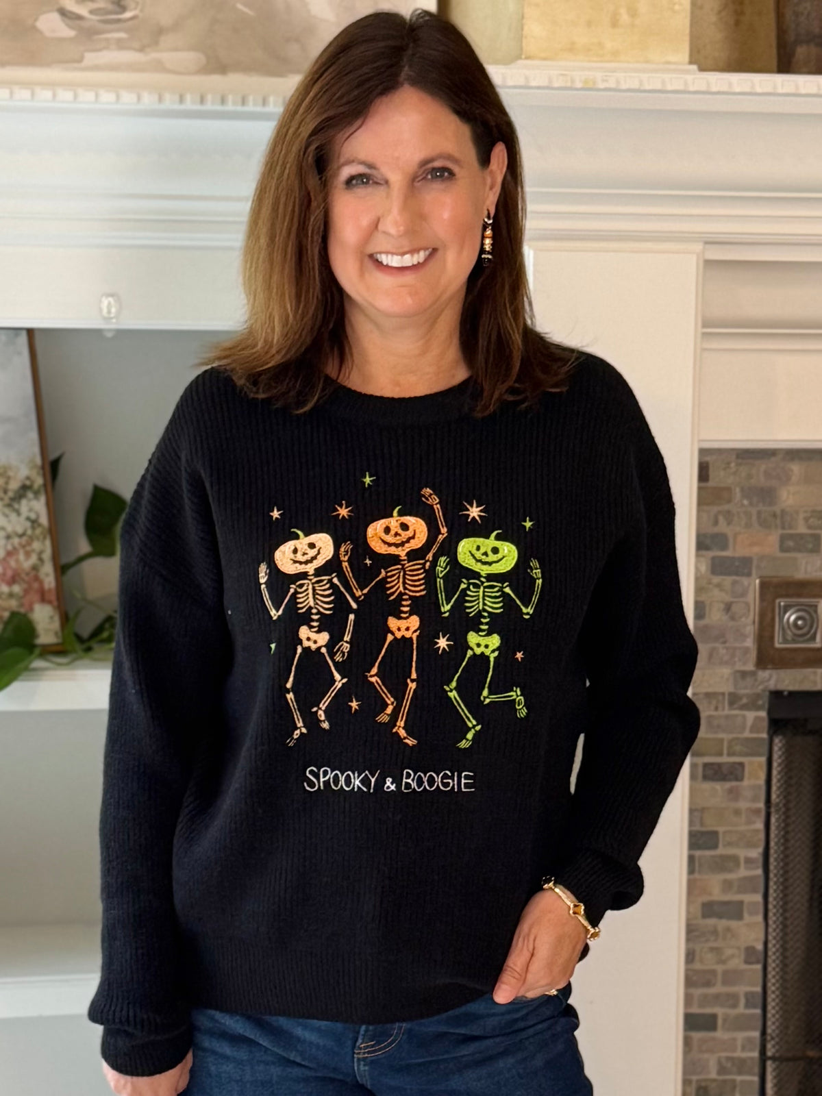 Bone to Boogie Embroidered Sweater