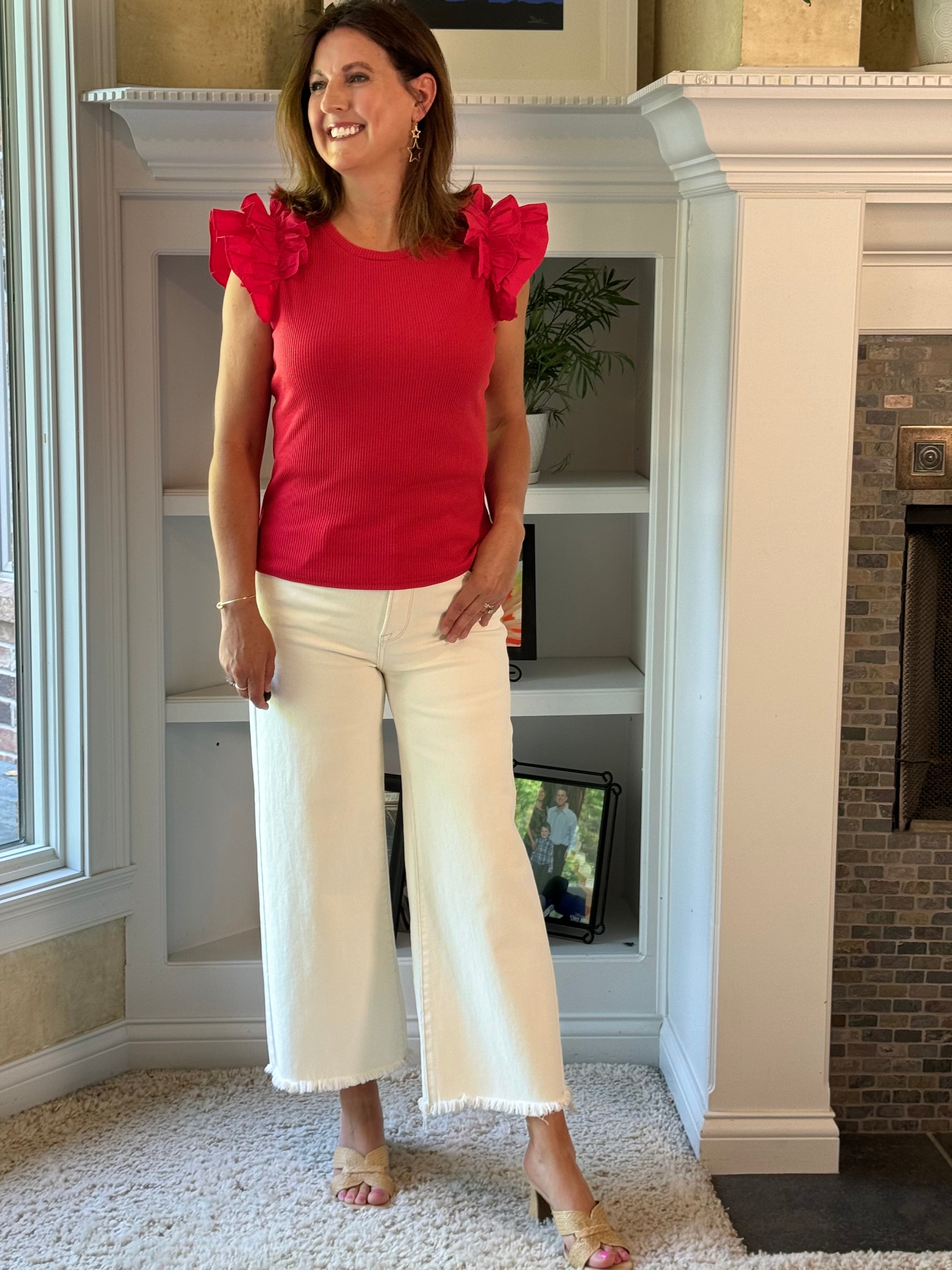 Summer Fun Ribbed Top - Red