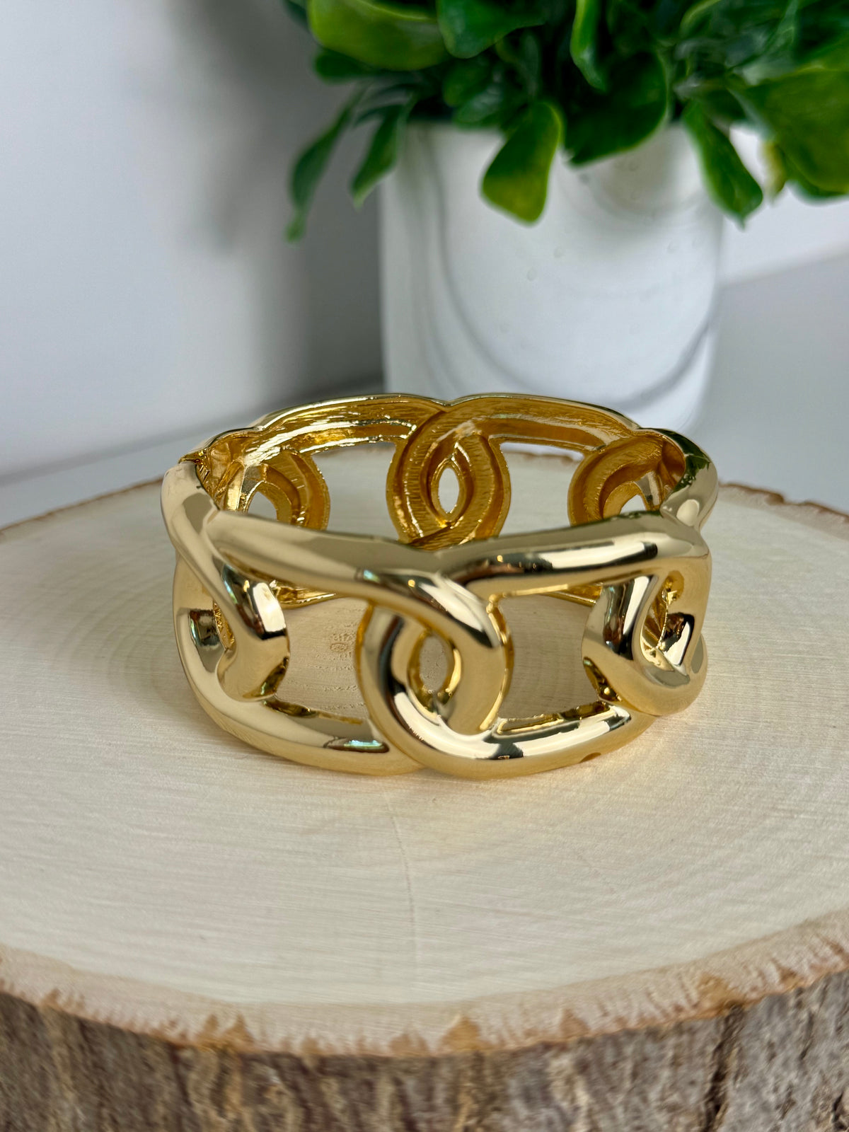 Connections Hinged Bangle Bracelet