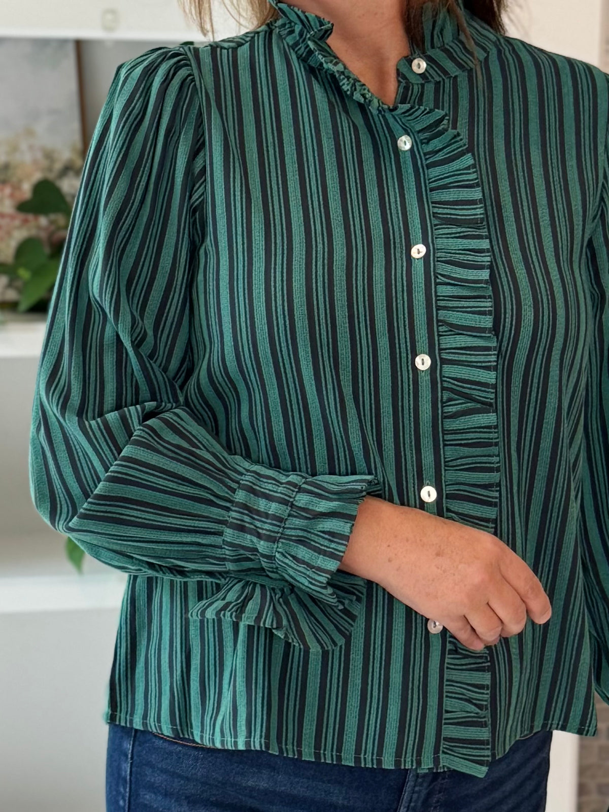 Striped Perfection Blouse - Green