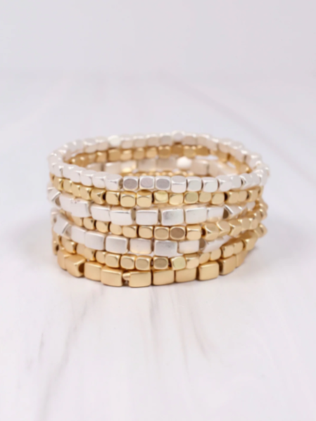 Harmony Bracelet Set - Gold/Silver Matte