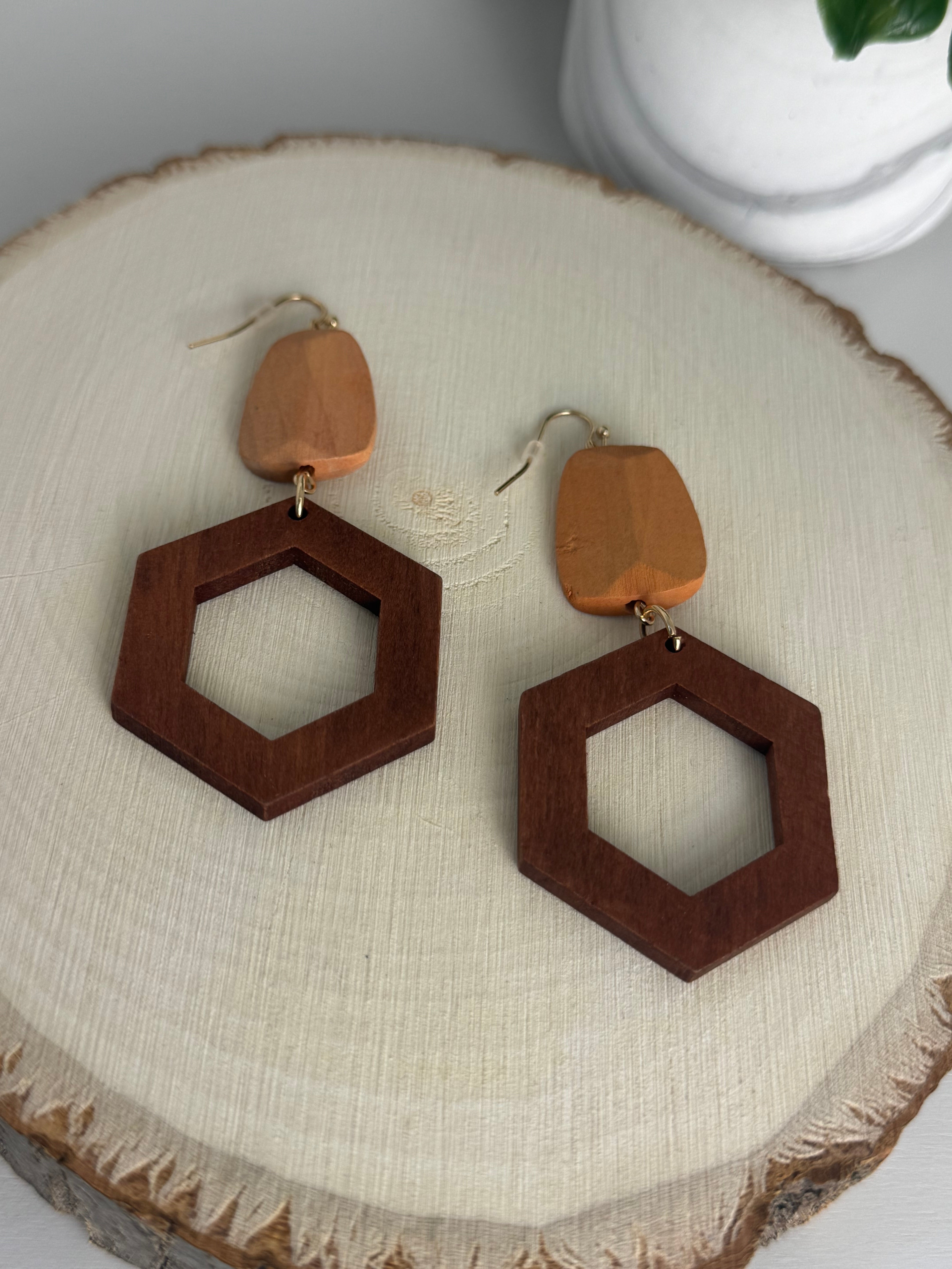 Canyon Wood Dangle Earrings