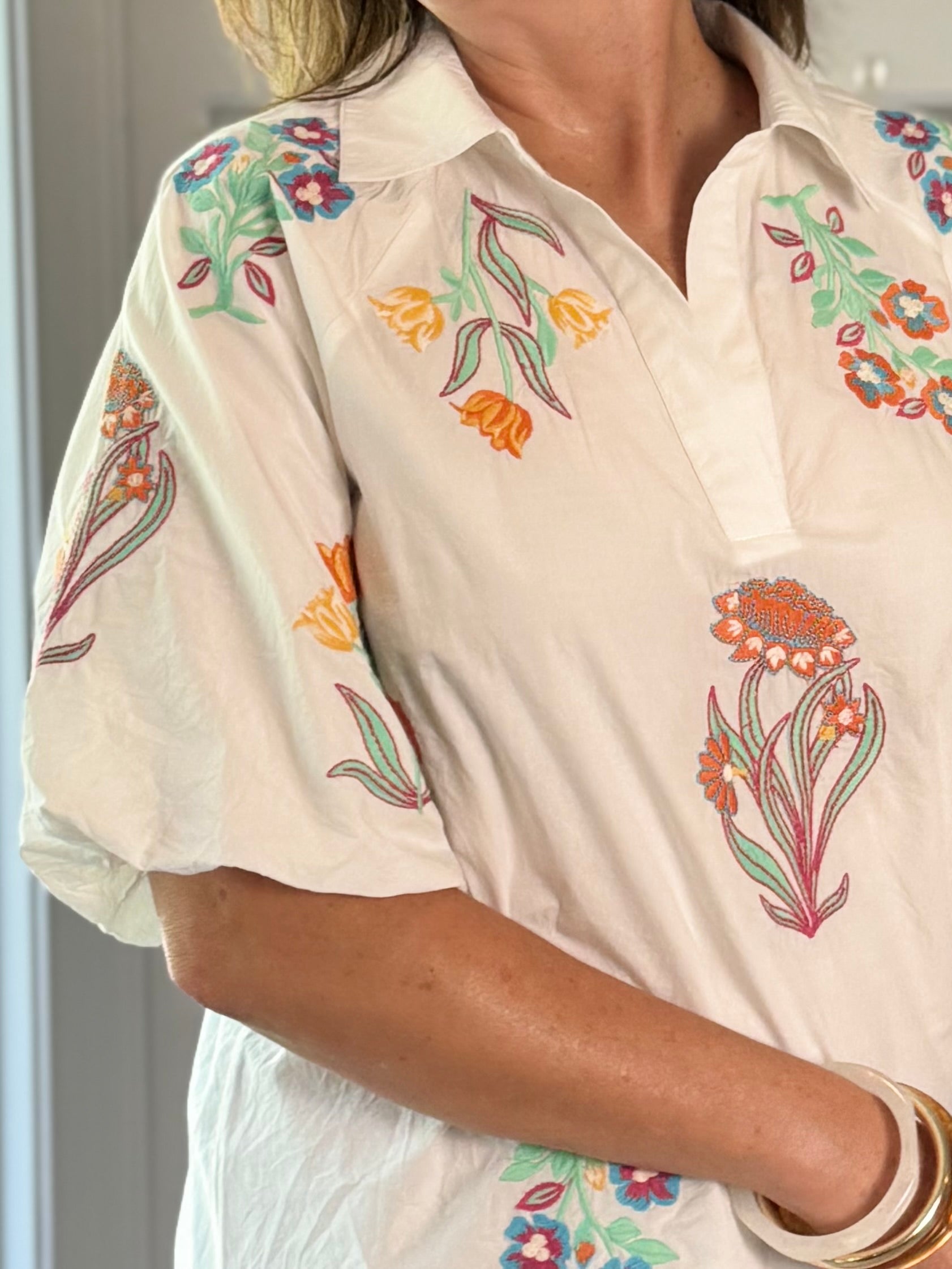 THML Joyful Bloom Embroidered Top