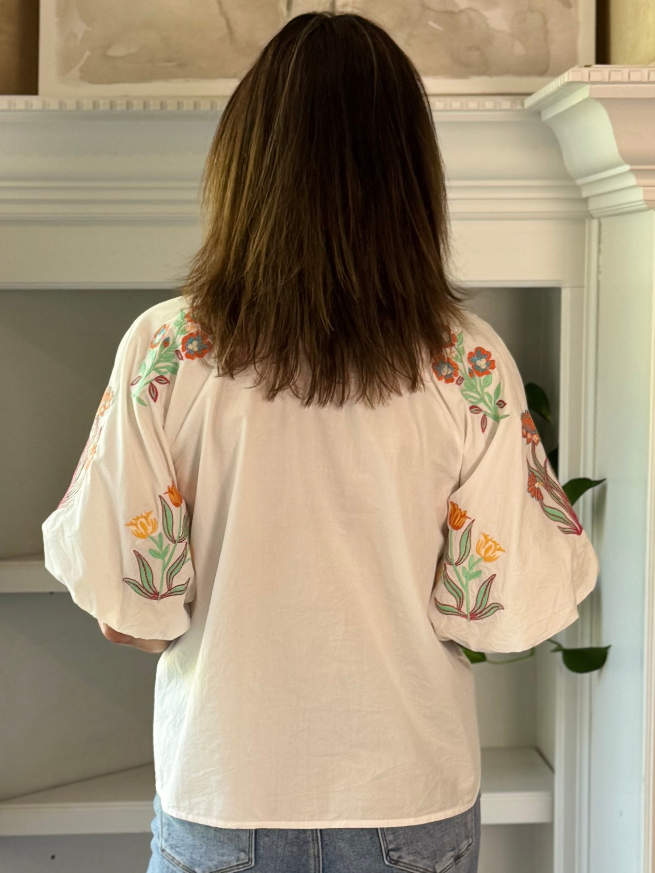 THML Joyful Bloom Embroidered Top
