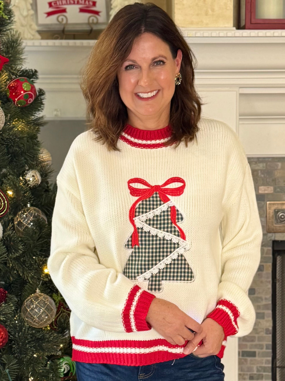 Touch of Gingham Festive Sweater