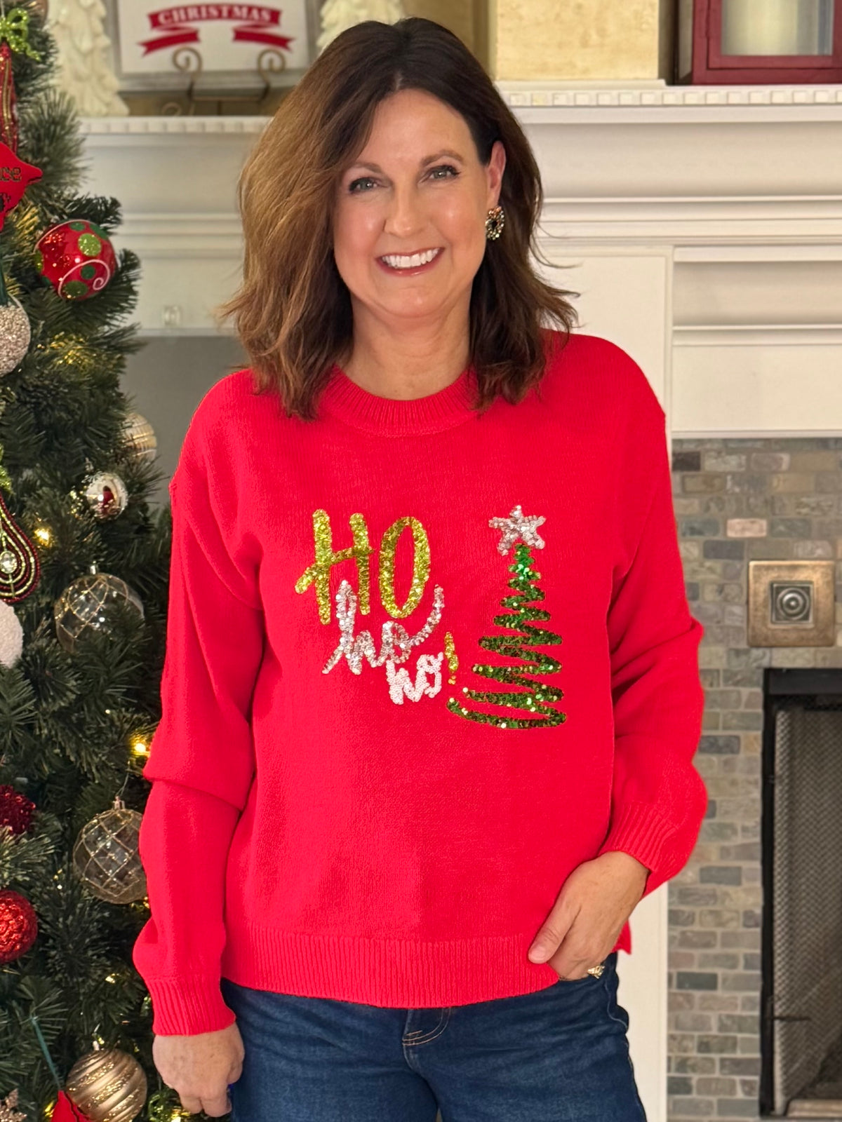 Ho Ho Holiday Sequin Sweater