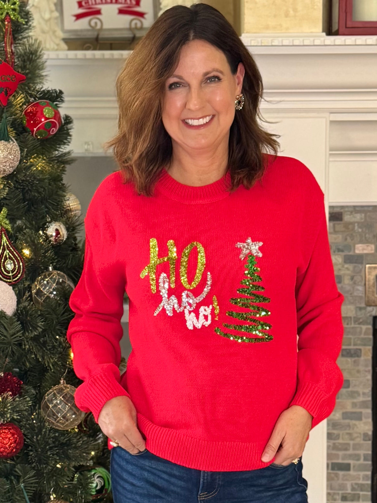 Ho Ho Holiday Sequin Sweater