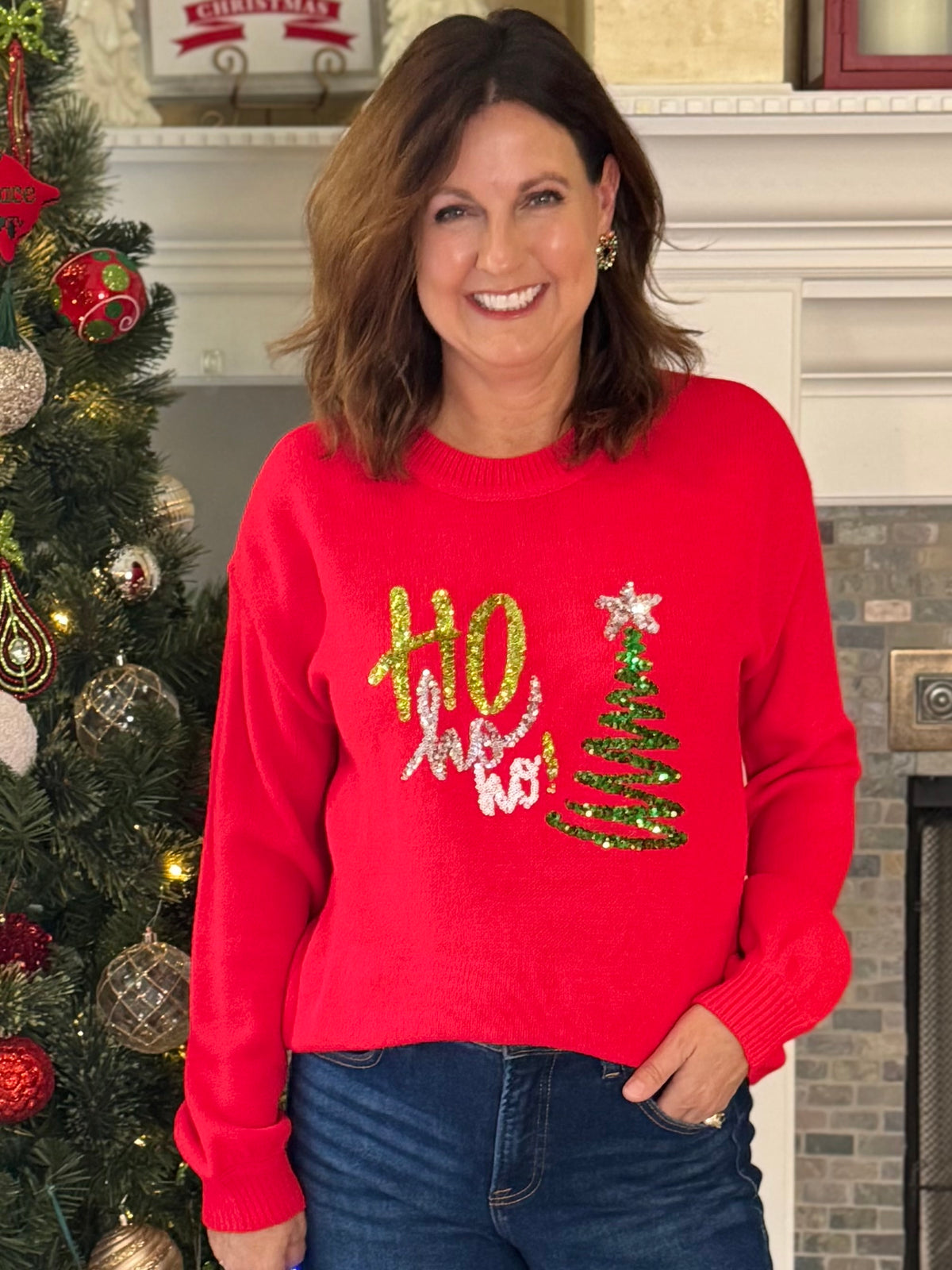 Ho Ho Holiday Sequin Sweater