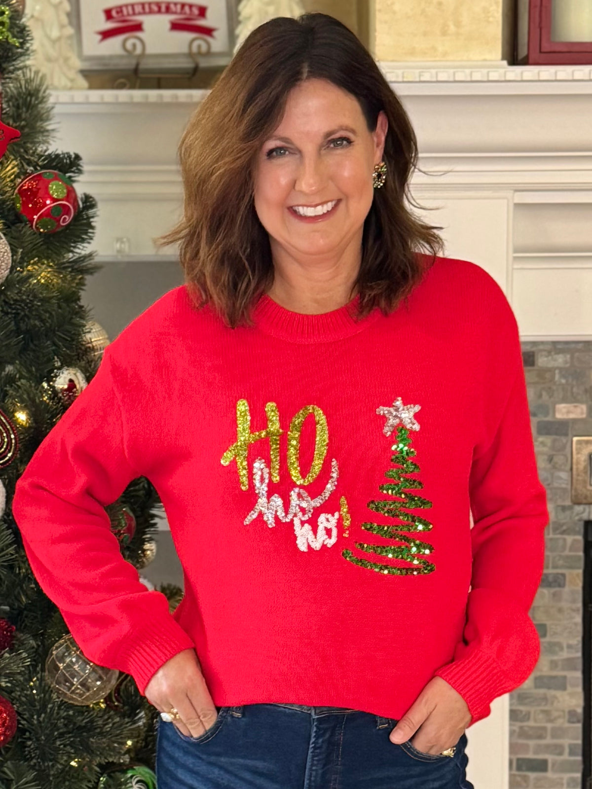 Ho Ho Holiday Sequin Sweater