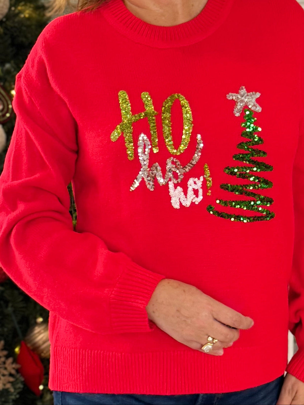 Ho Ho Holiday Sequin Sweater