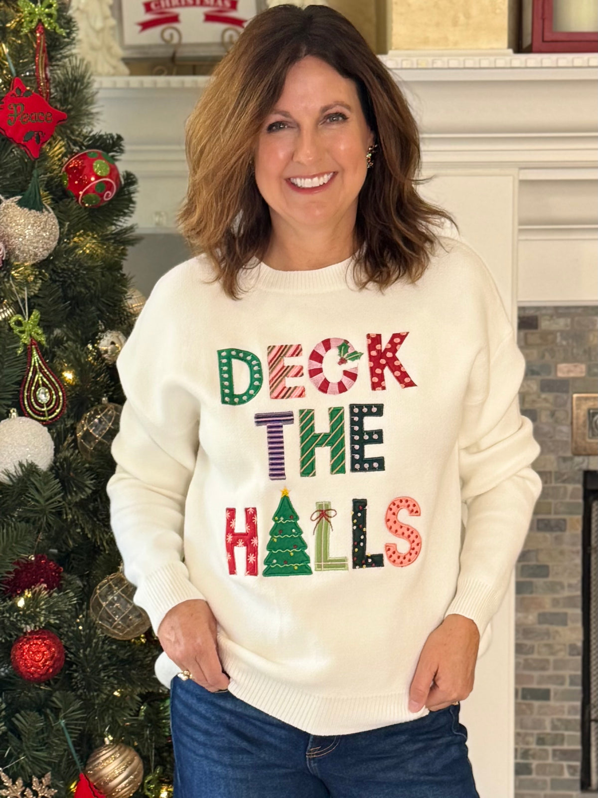 Deck the Halls Holiday Sweater – Ivory