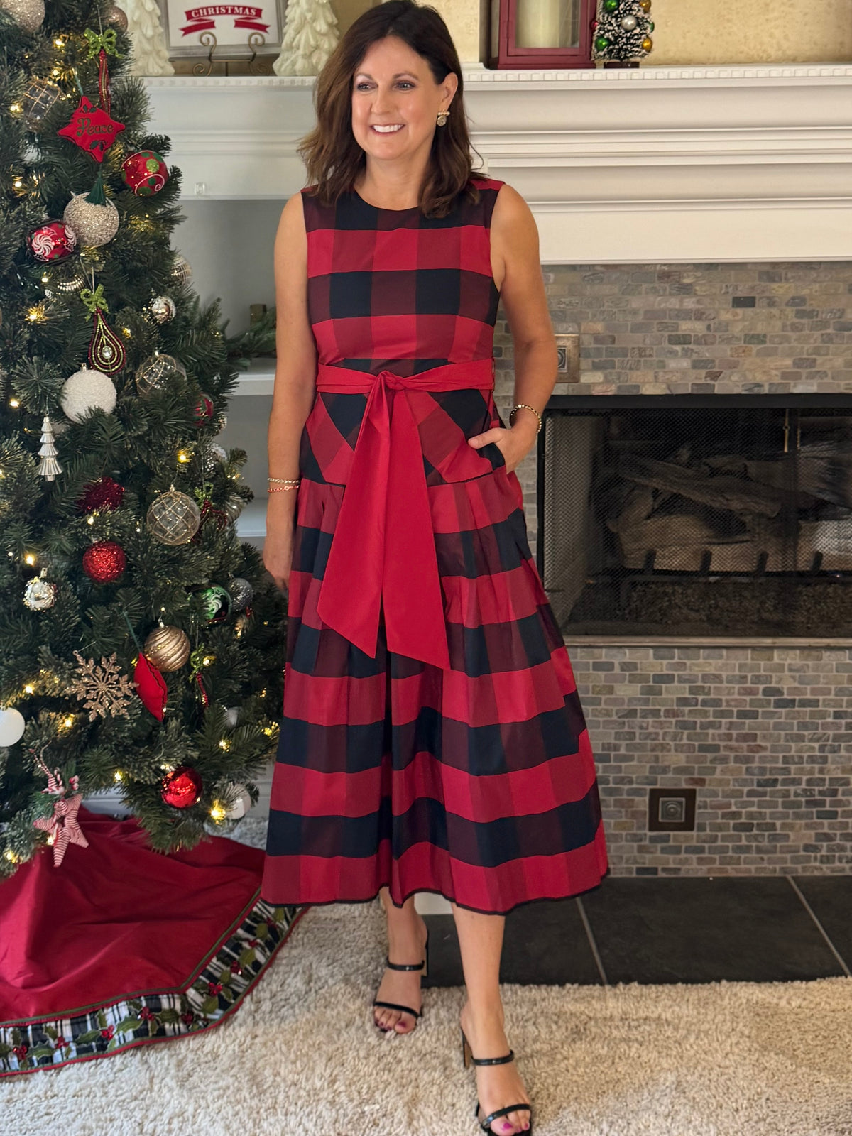 Season to Celebrate Plaid Midi Dress