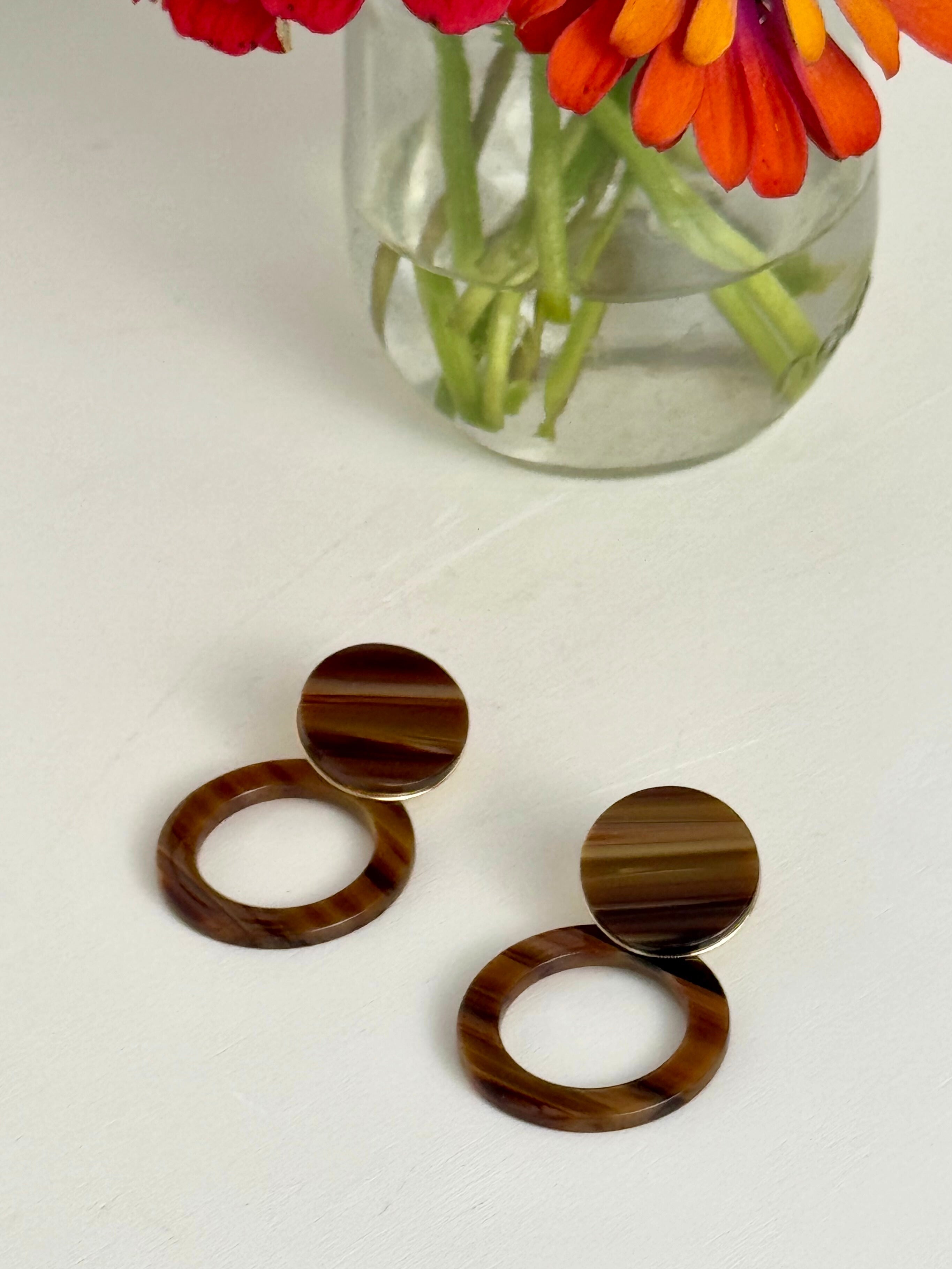 Tortoise Drop Earrings