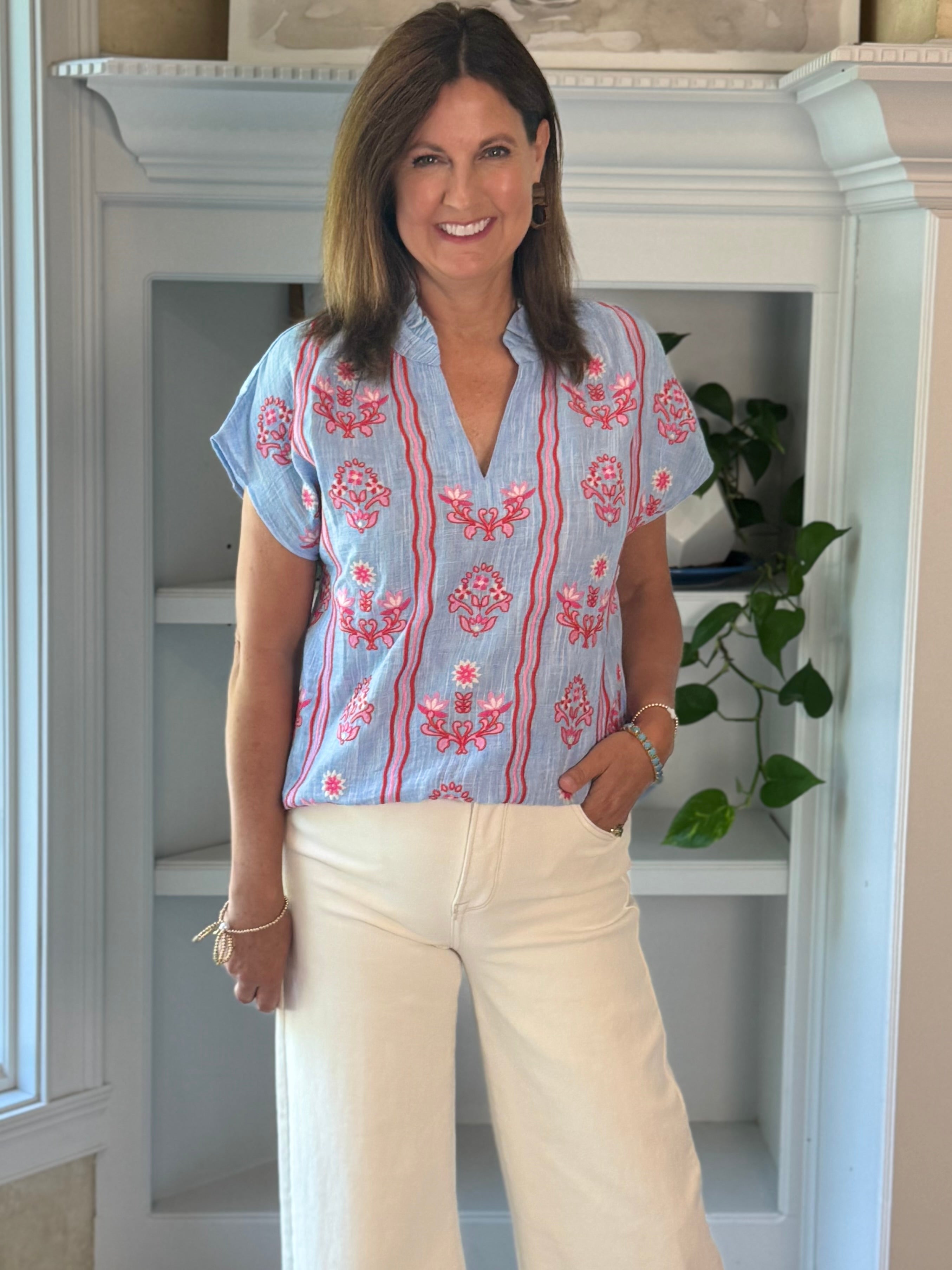 THML Cabana Embroidered Top