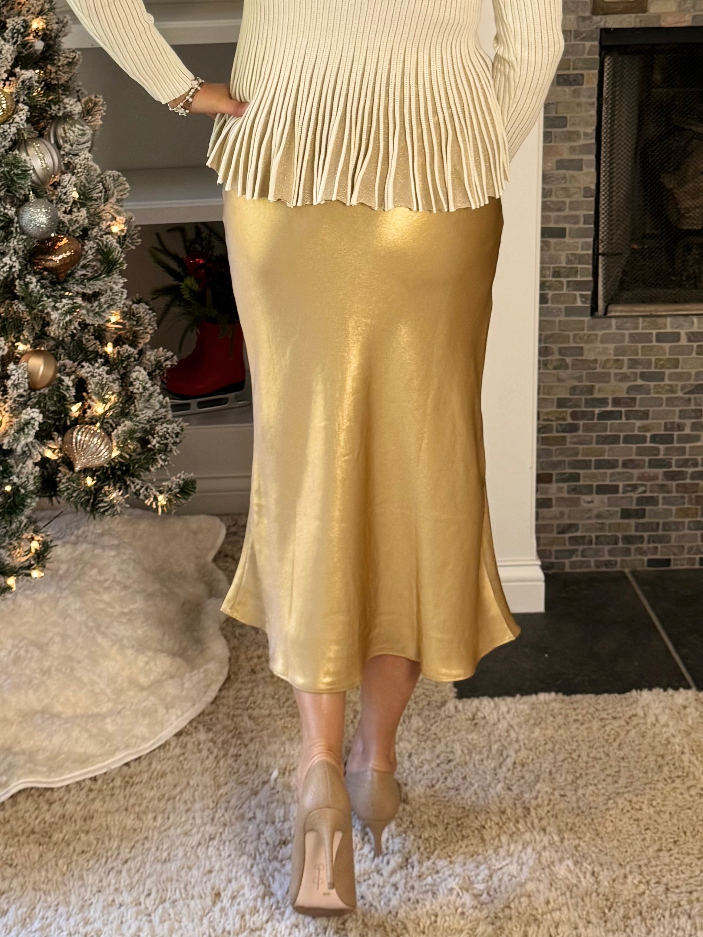 Current Air Champagne Slip Skirt