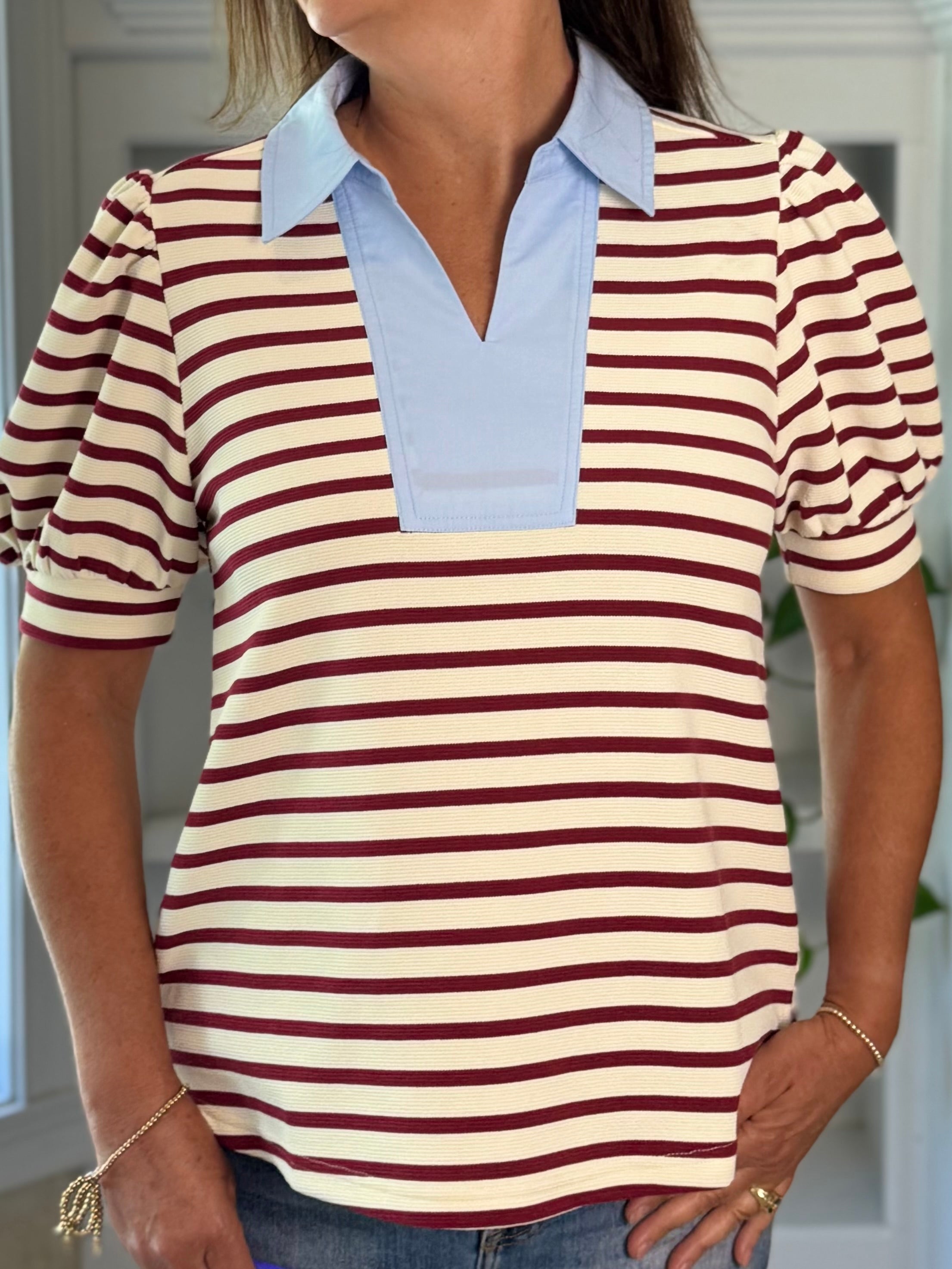Main Street Striped Top