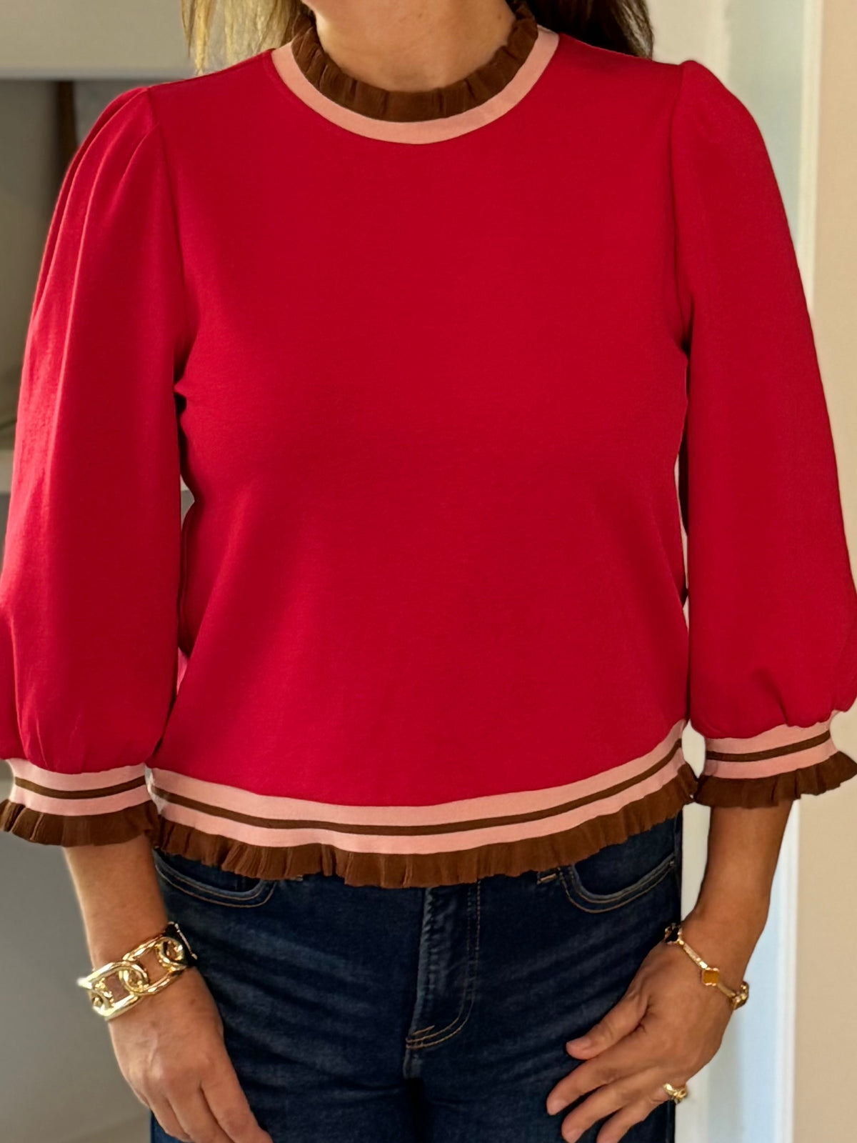 Preppy with a Twist Top - Red