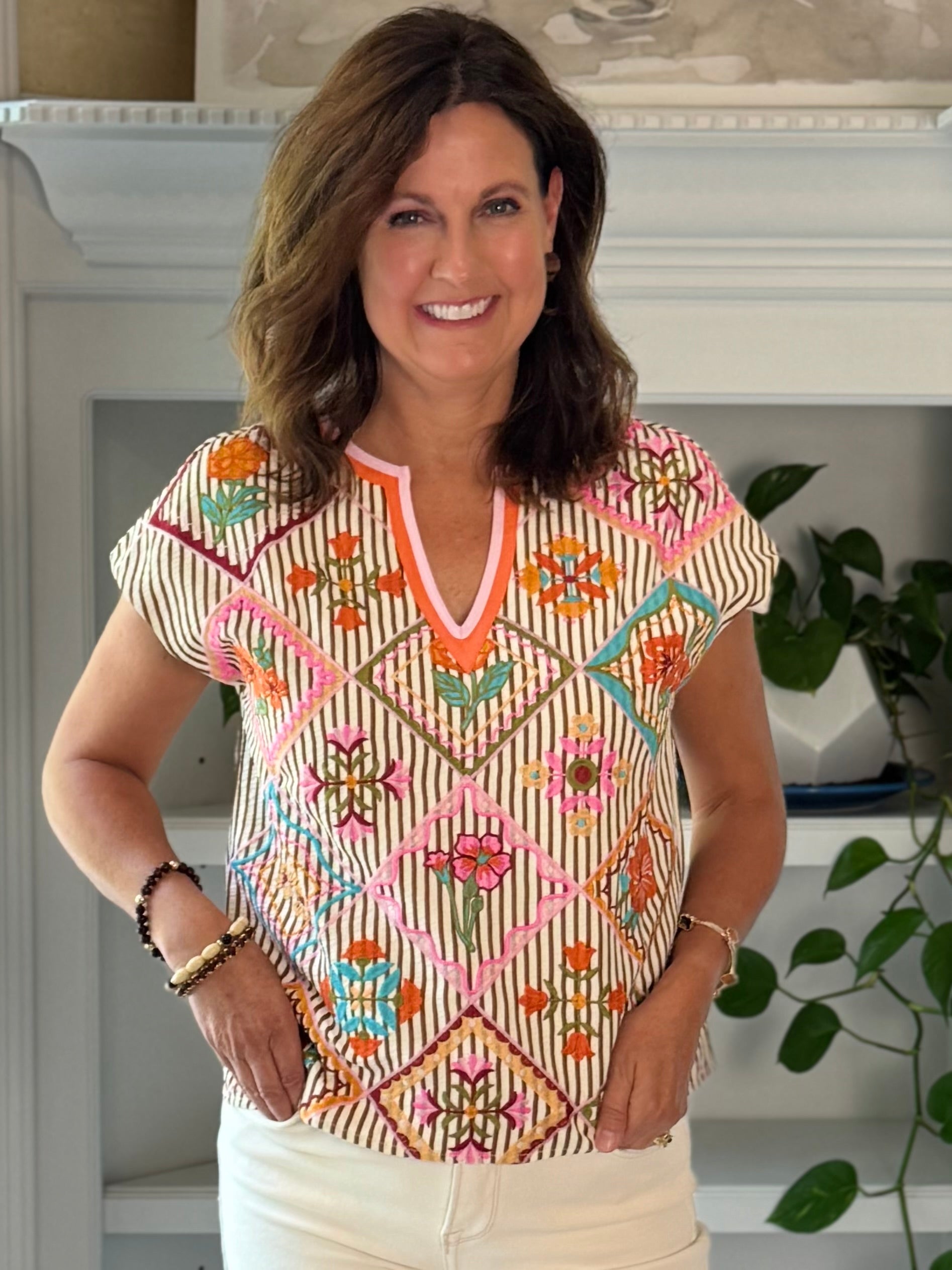 THML Vibrance Embroidered Top