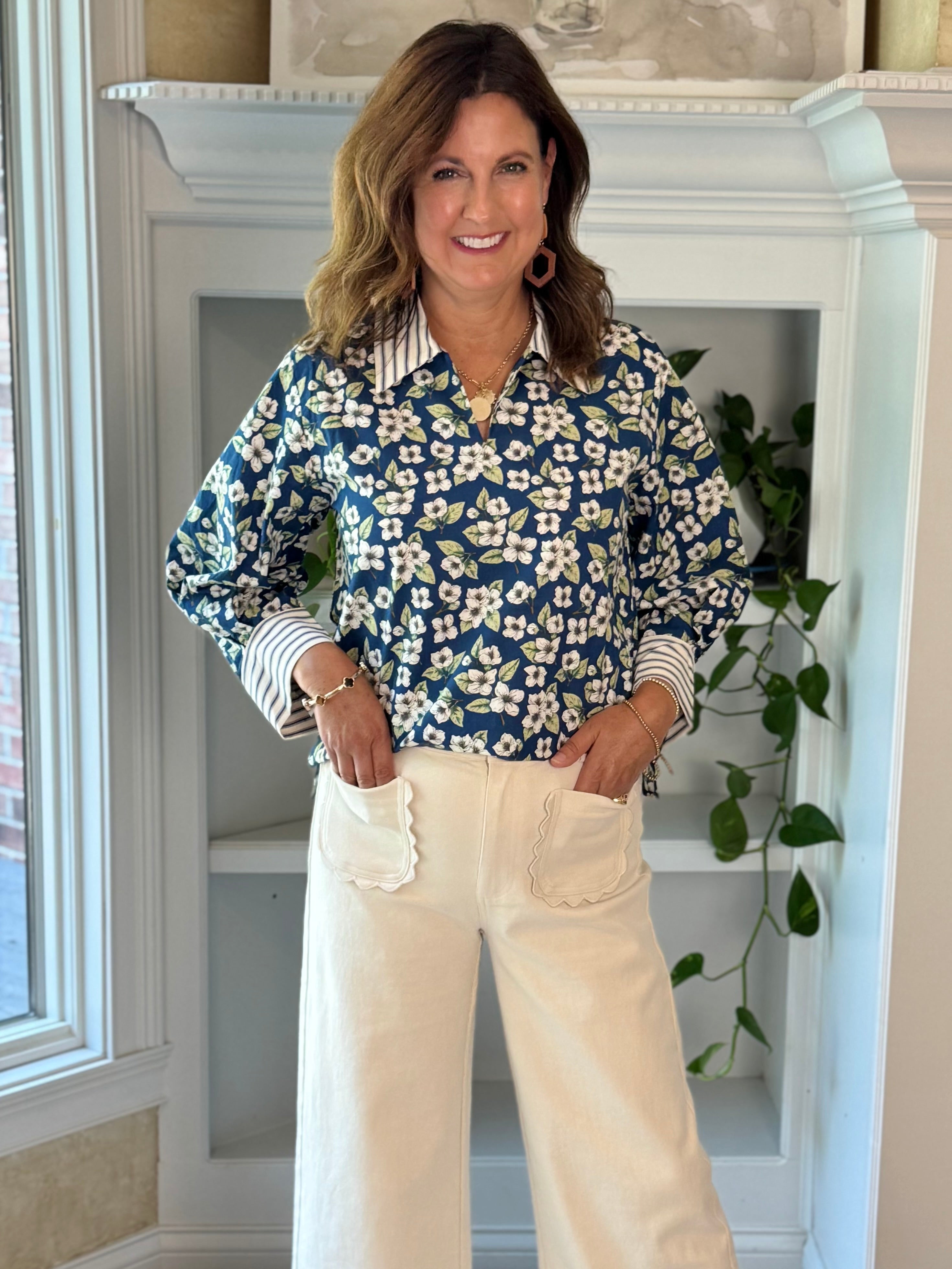 Blue Skies Floral Top
