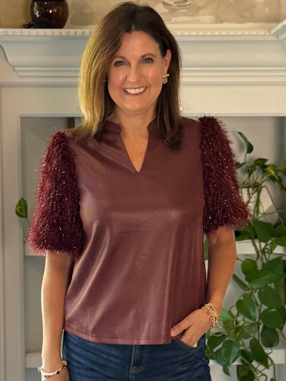 Steal the Scene Fringe Sleeve Top