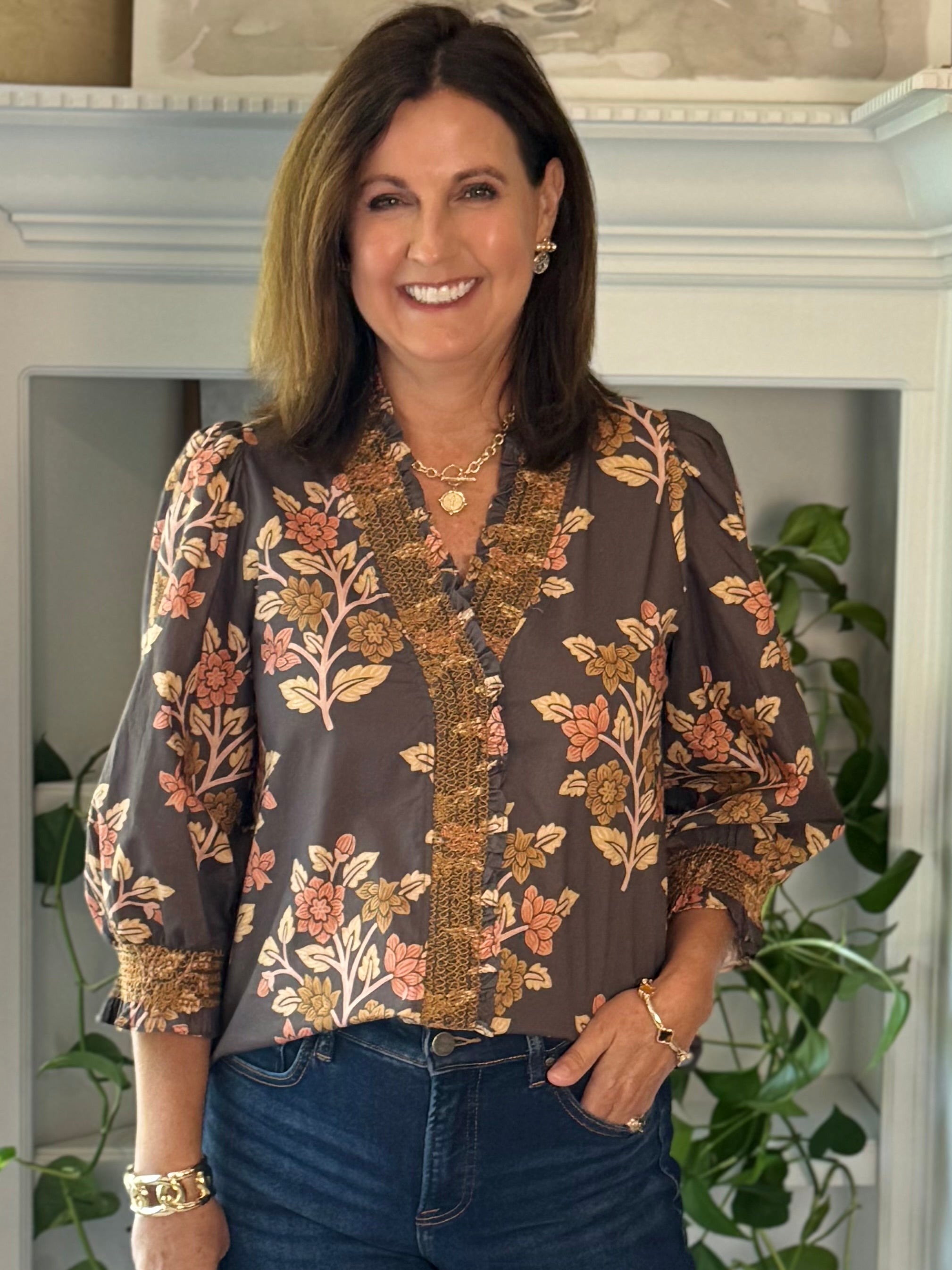 Fall Flourish Floral Top