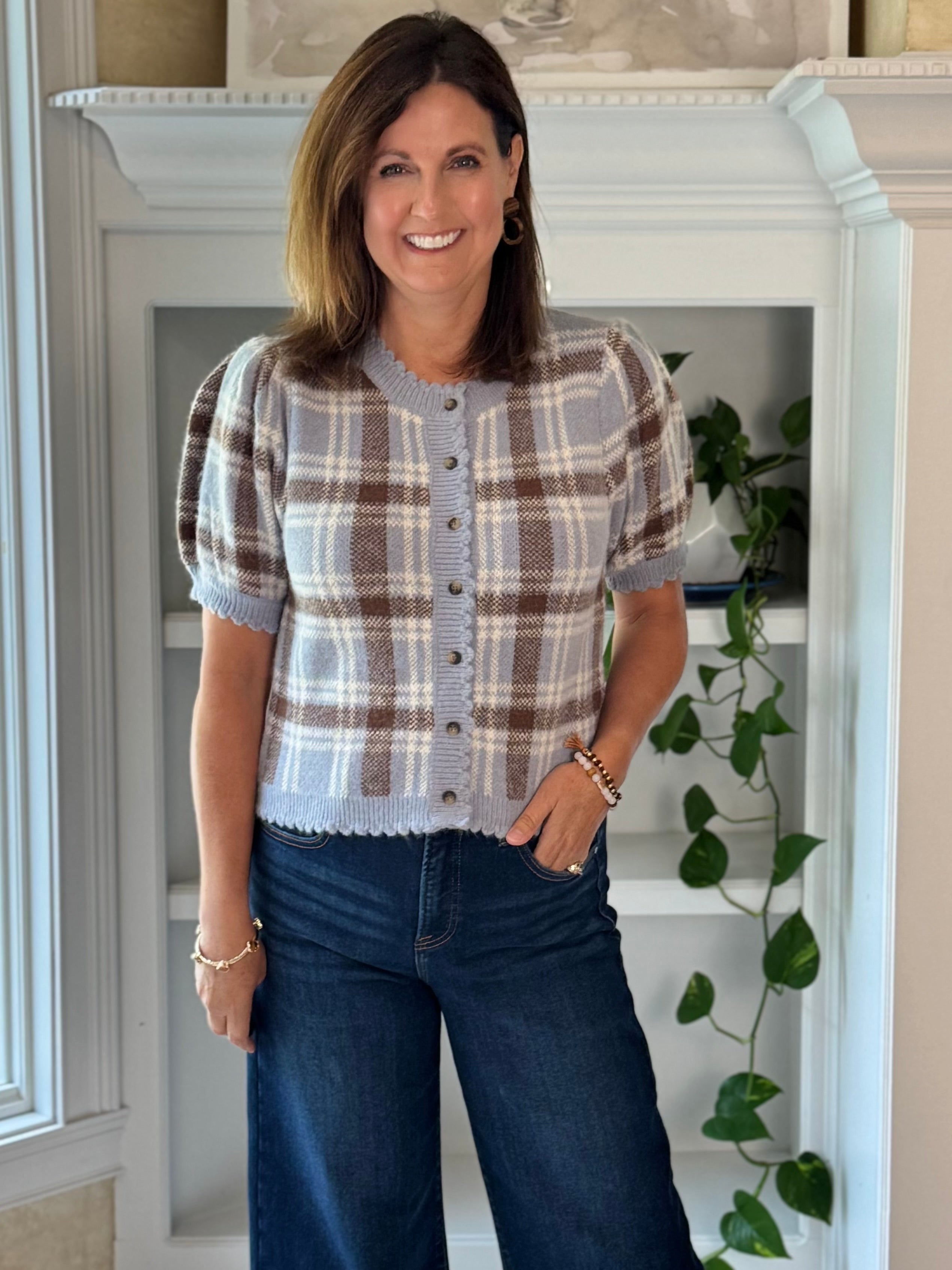 Fall for Plaid Knit Top
